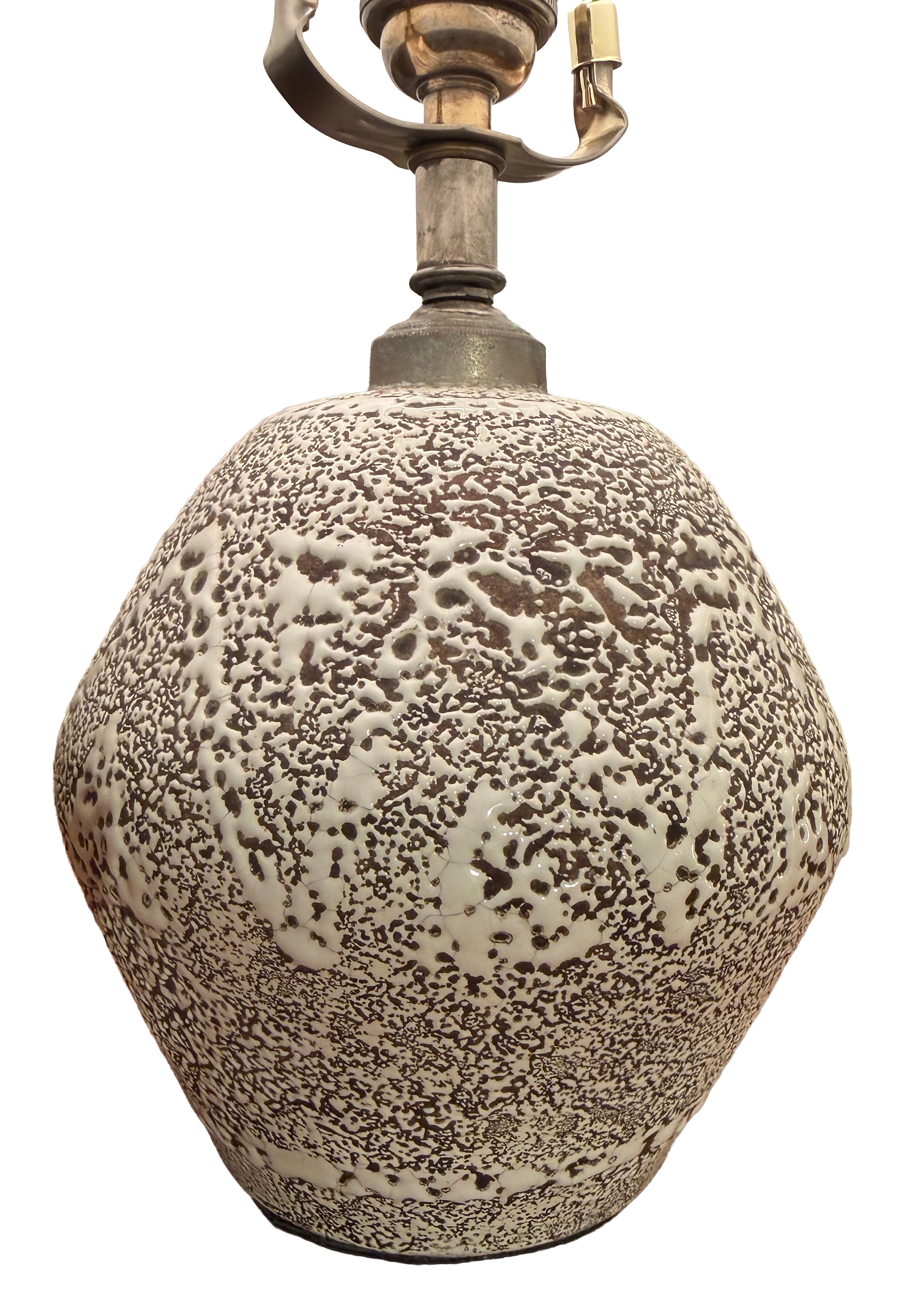 Lamp attributed to Jean Besnard White Enameled Ceramic Lamp