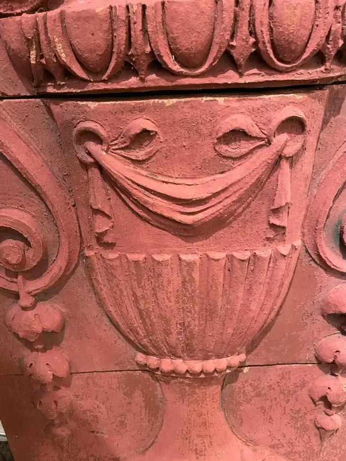 Monumental 19th Century Neoclassical Terracotta Urn Architectural Relief