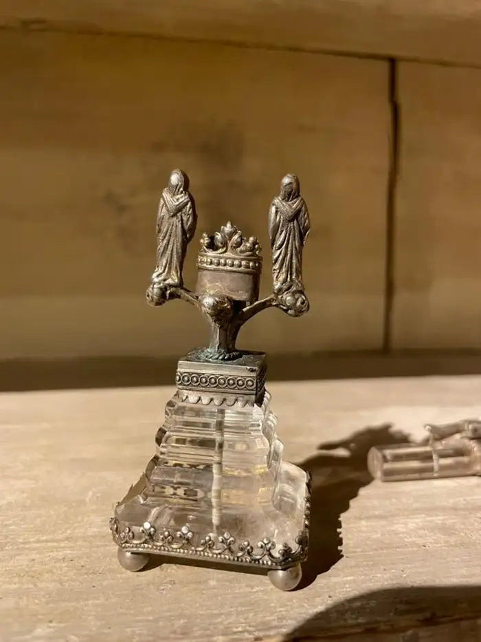 18th Century Italian Baroque Silver and Rock Crystal Crucifix