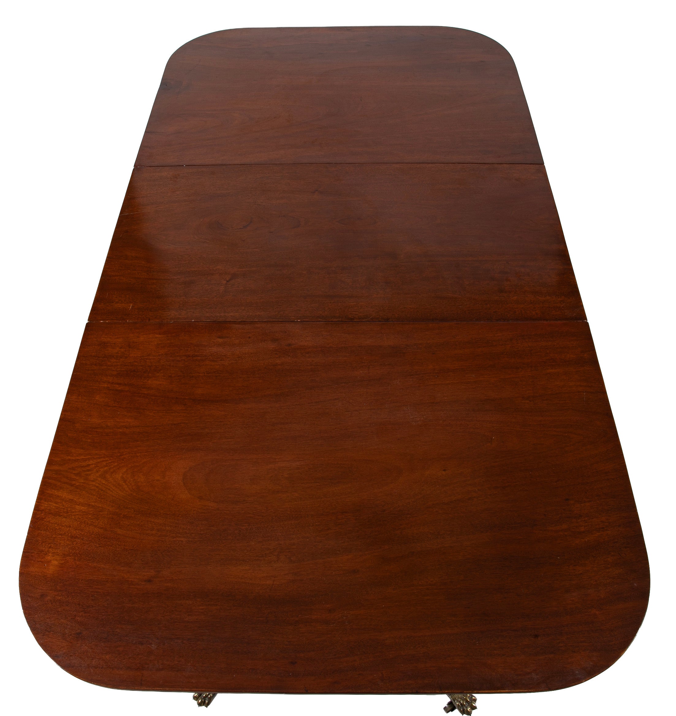 A Regency Double Pillar Two Part Mahogany Tilt Top Dining Table