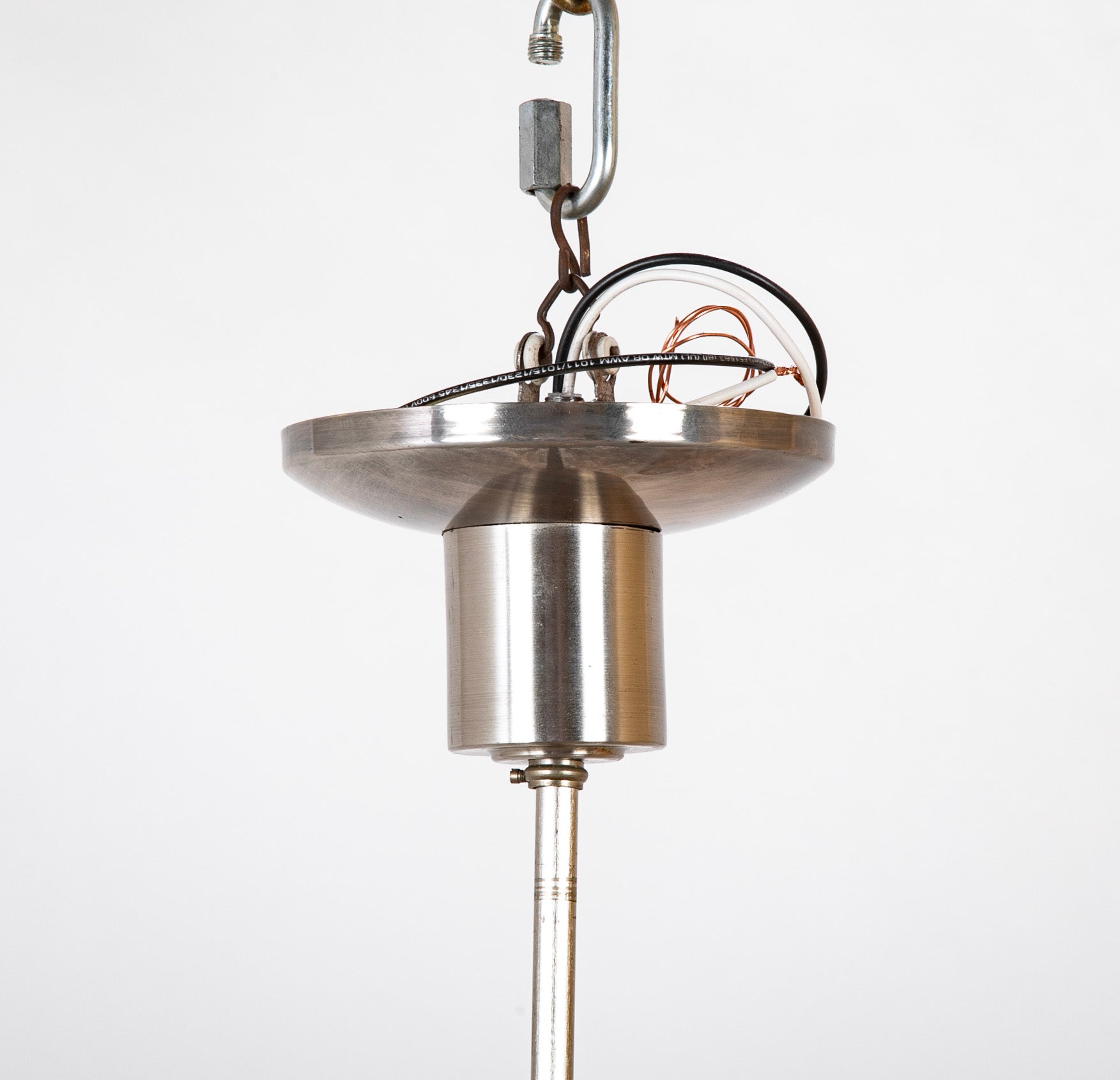 Clear Prism Chandelier with Nickel Plated Concentric Circles as Frame