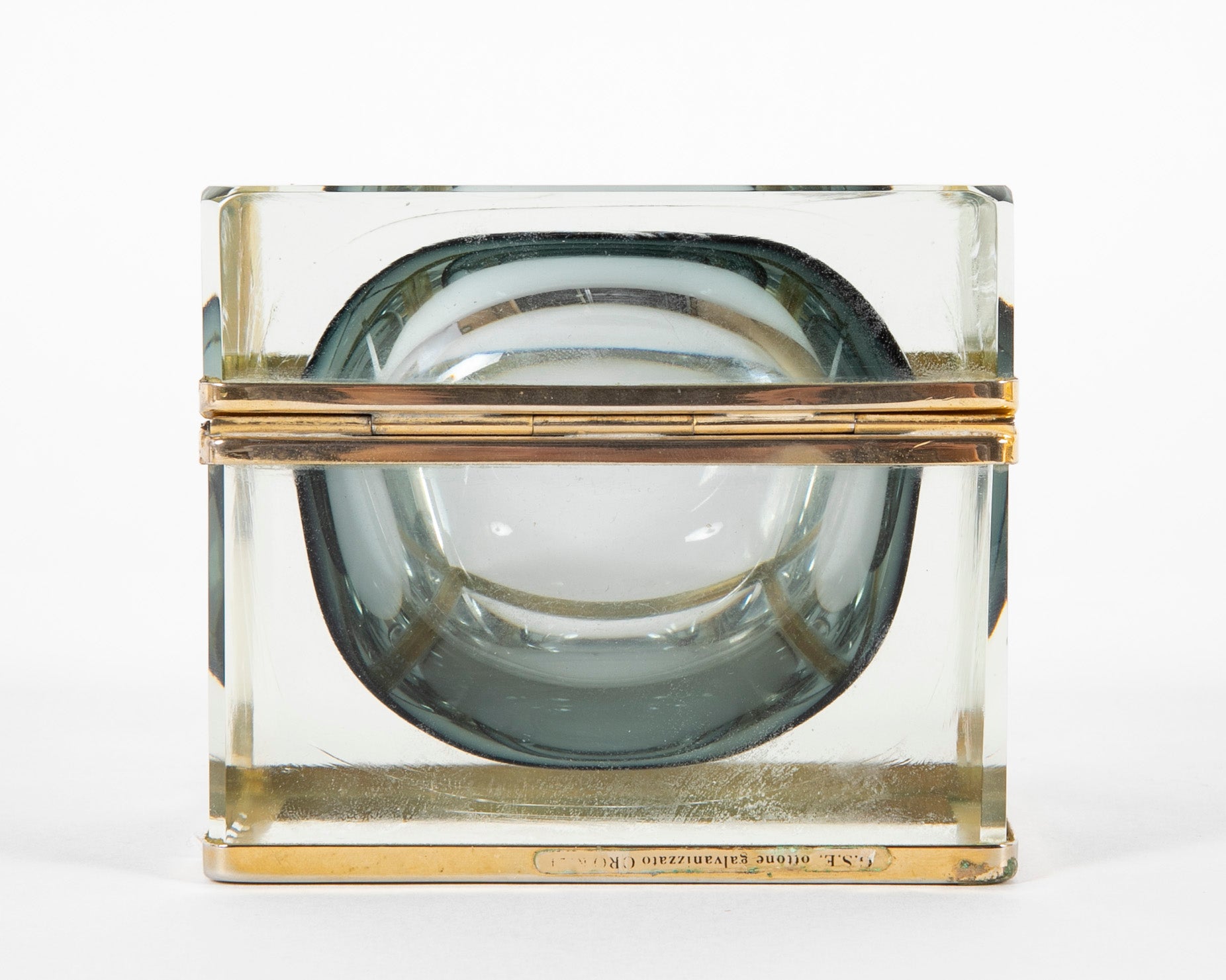 A Mid-Century Italian Murano Sommerso Glass Box