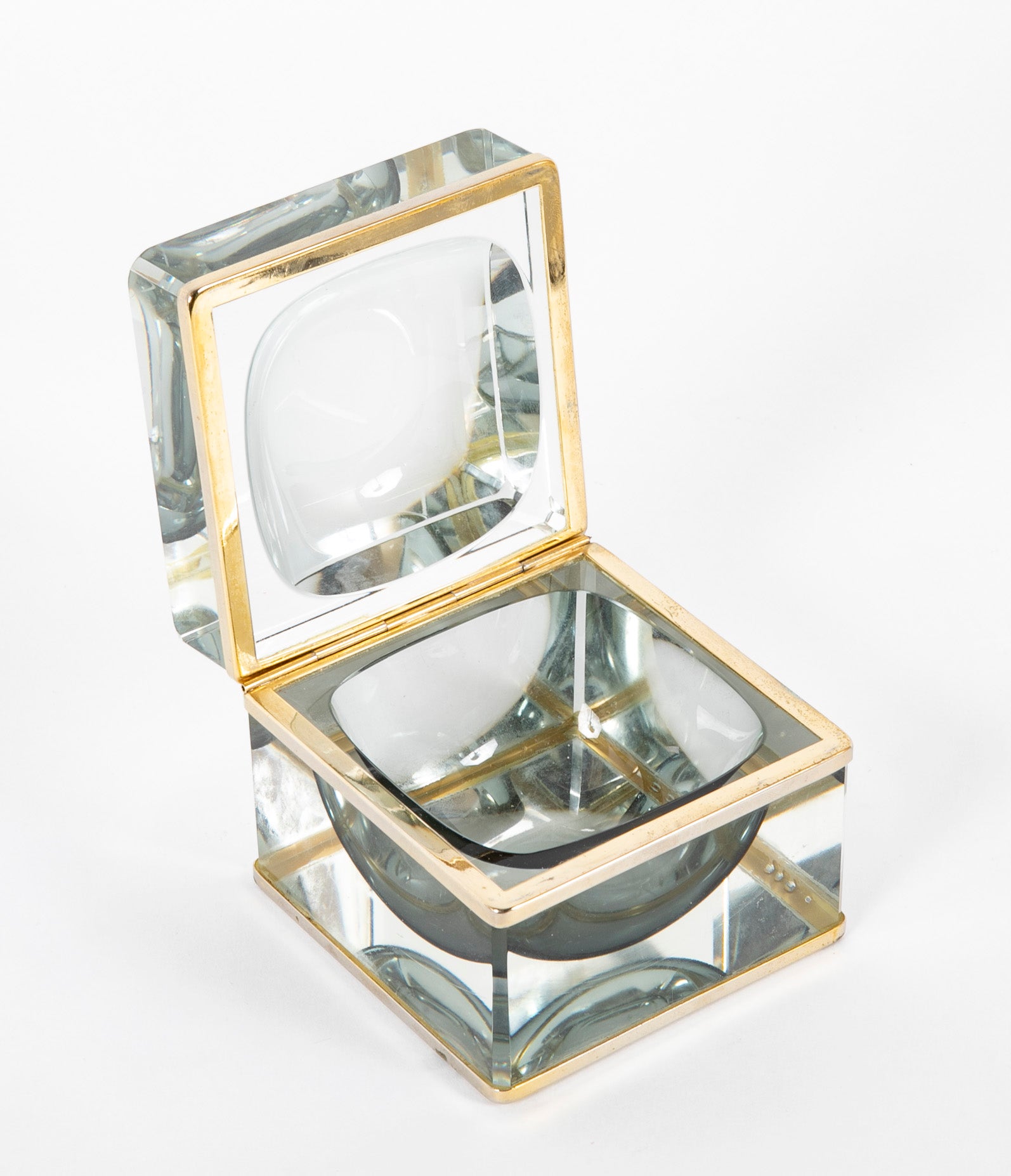 A Mid-Century Italian Murano Sommerso Glass Box