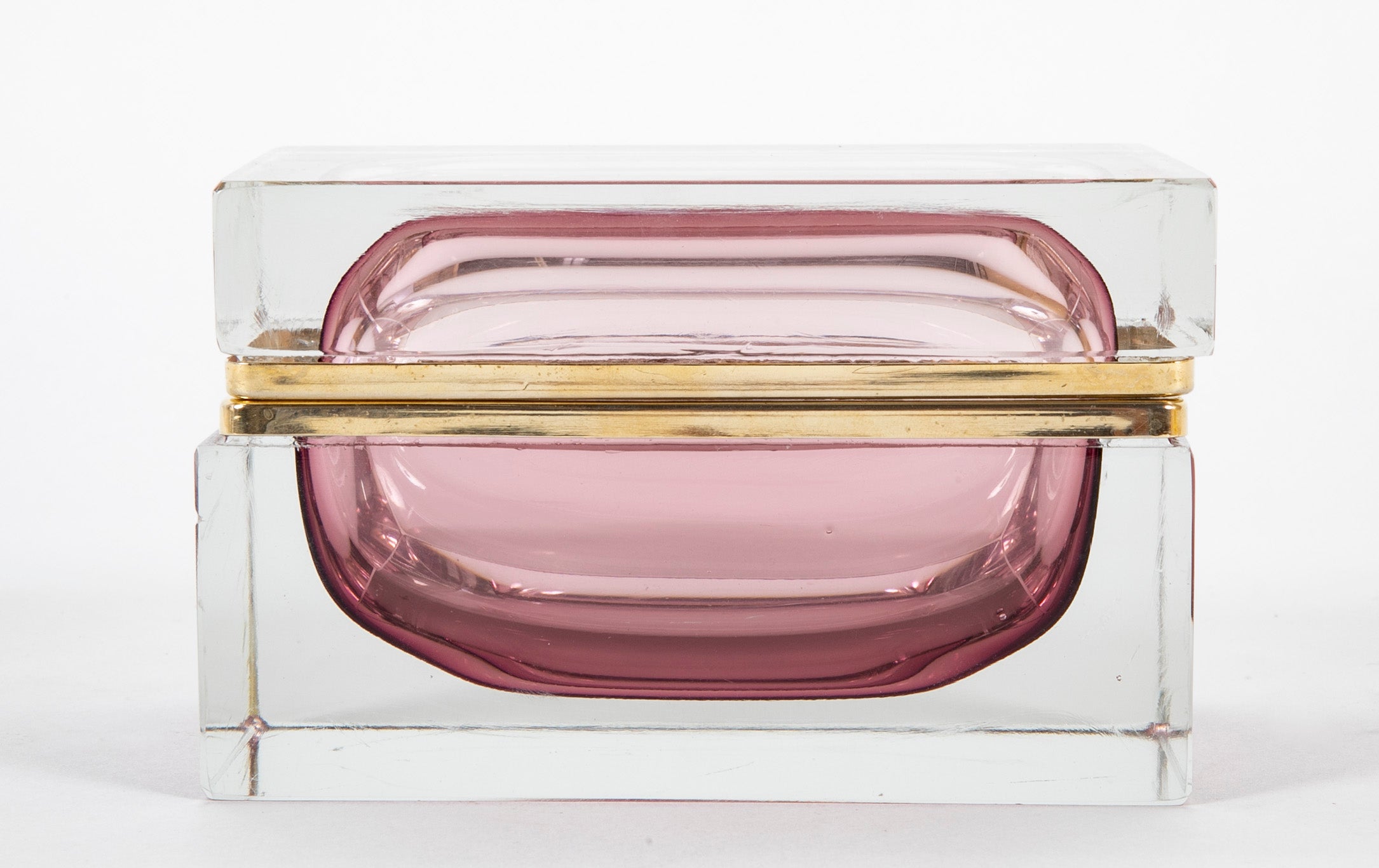 An Italian Murano Sommerso with Amethyst Glass Box