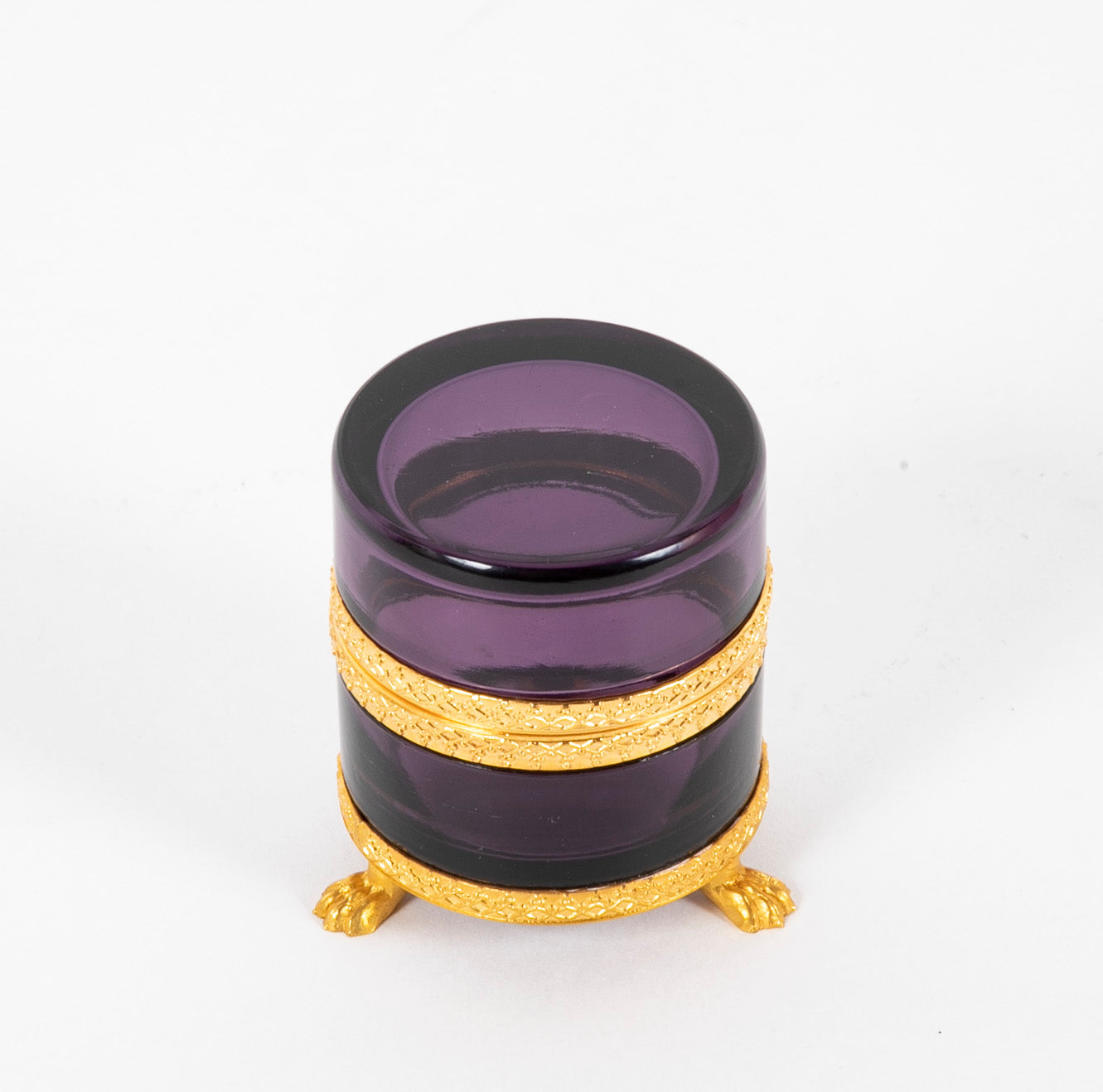 Cylindrical Form Purple Glass Box