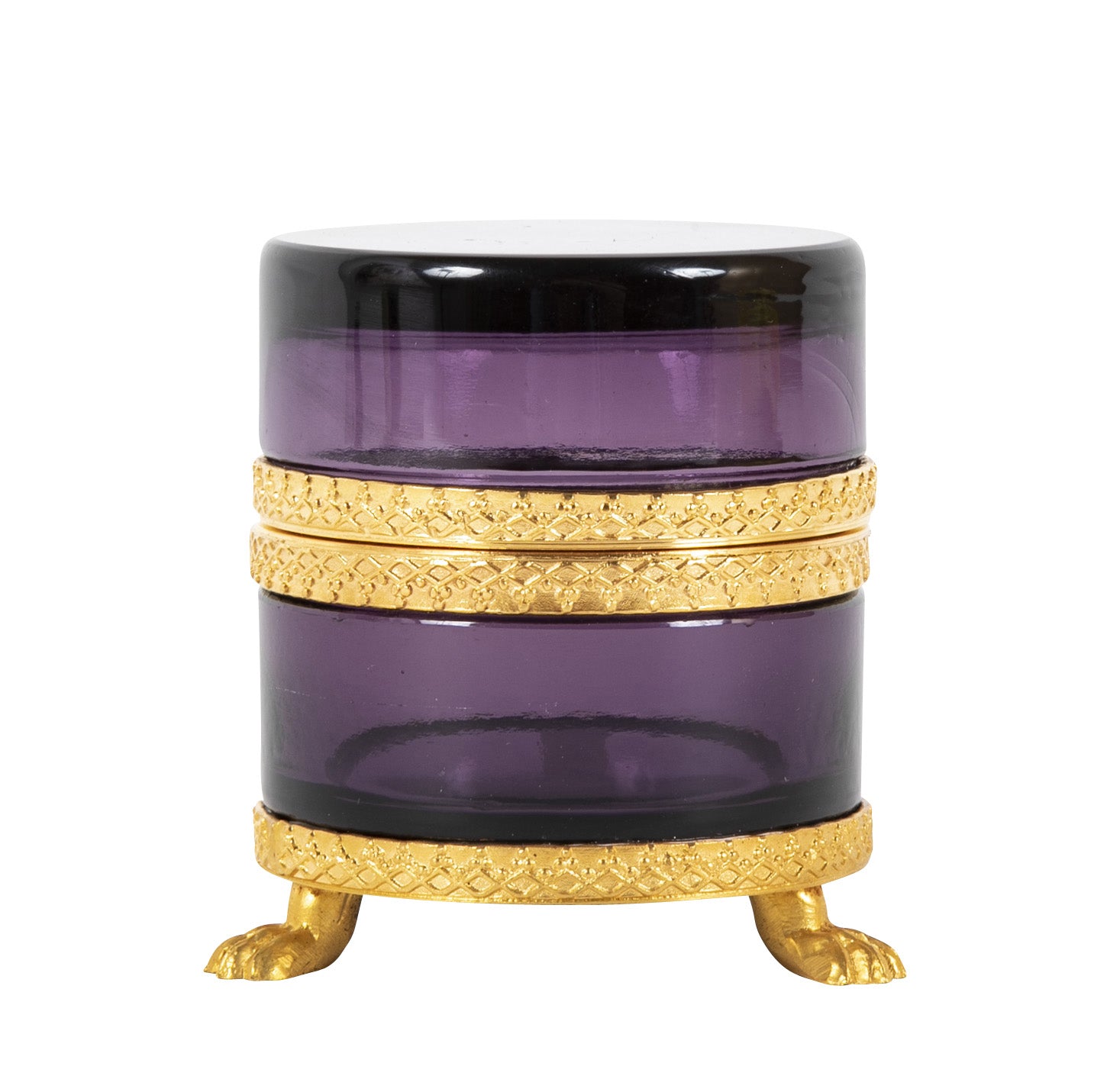 Cylindrical Form Purple Glass Box