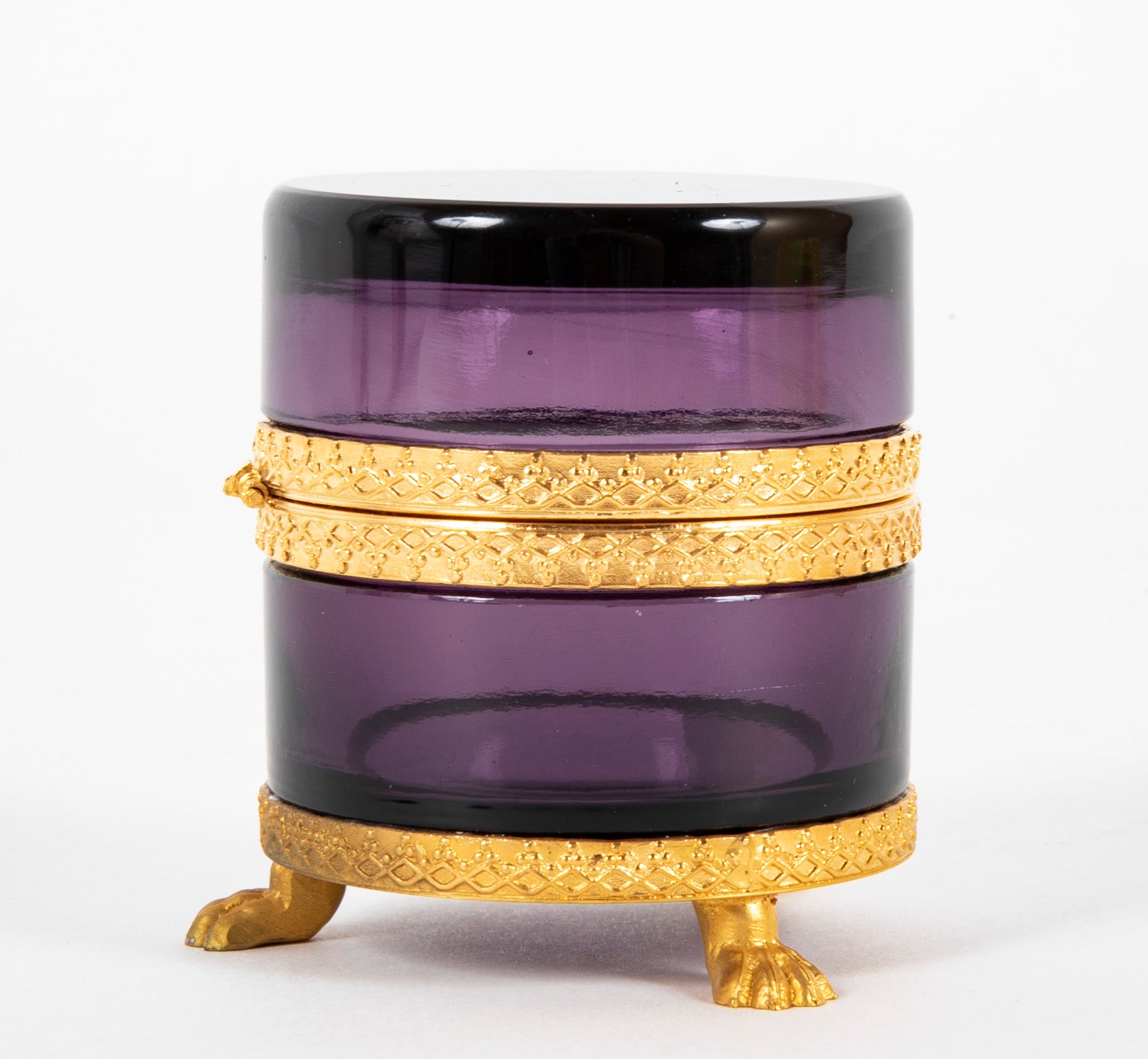 Cylindrical Form Purple Glass Box