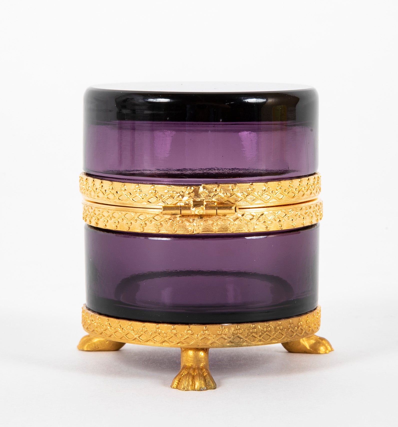 Cylindrical Form Purple Glass Box