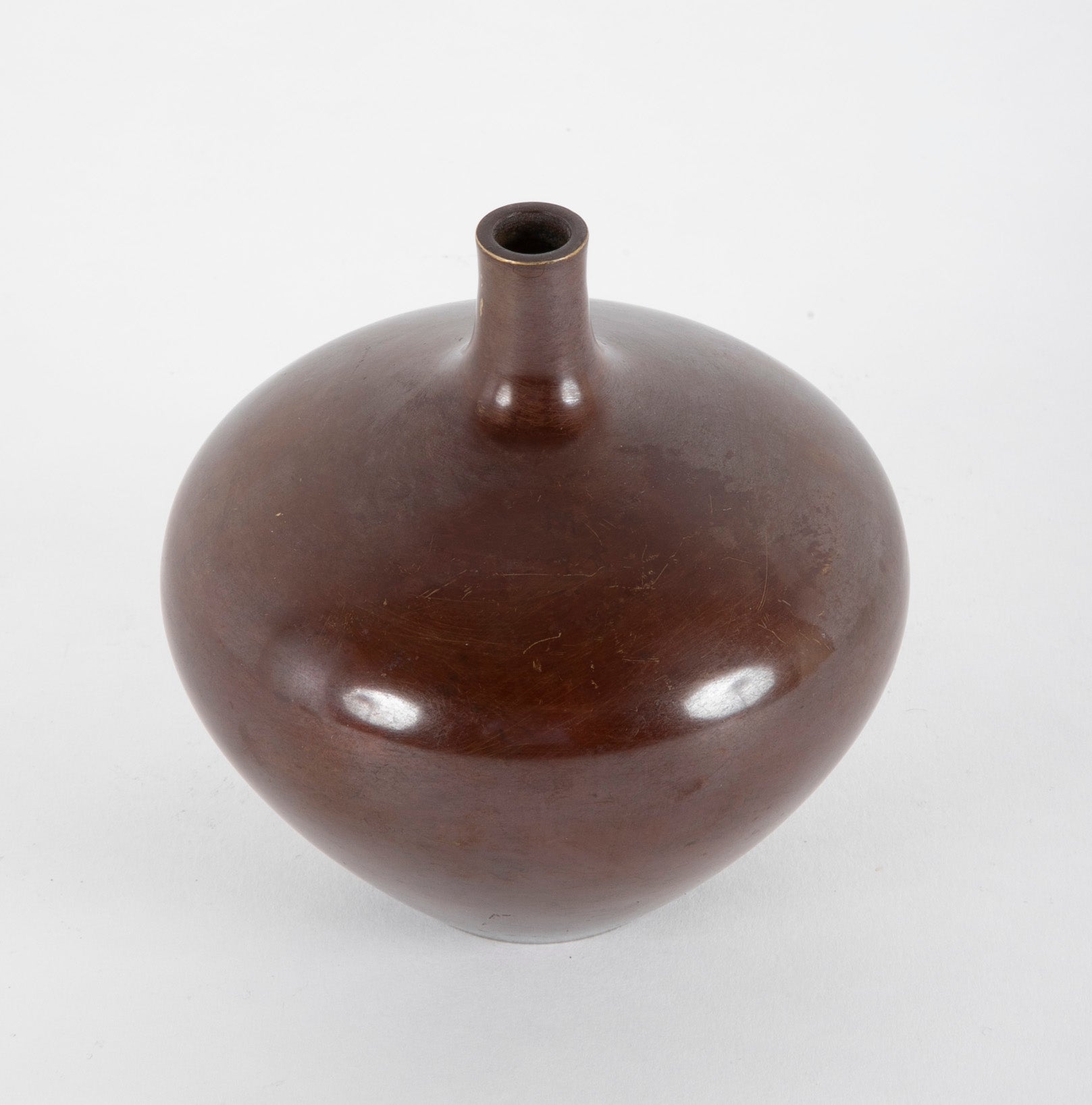 Bulbous Form Bronze Vase Attributed to Hasegawa Yoshihisa