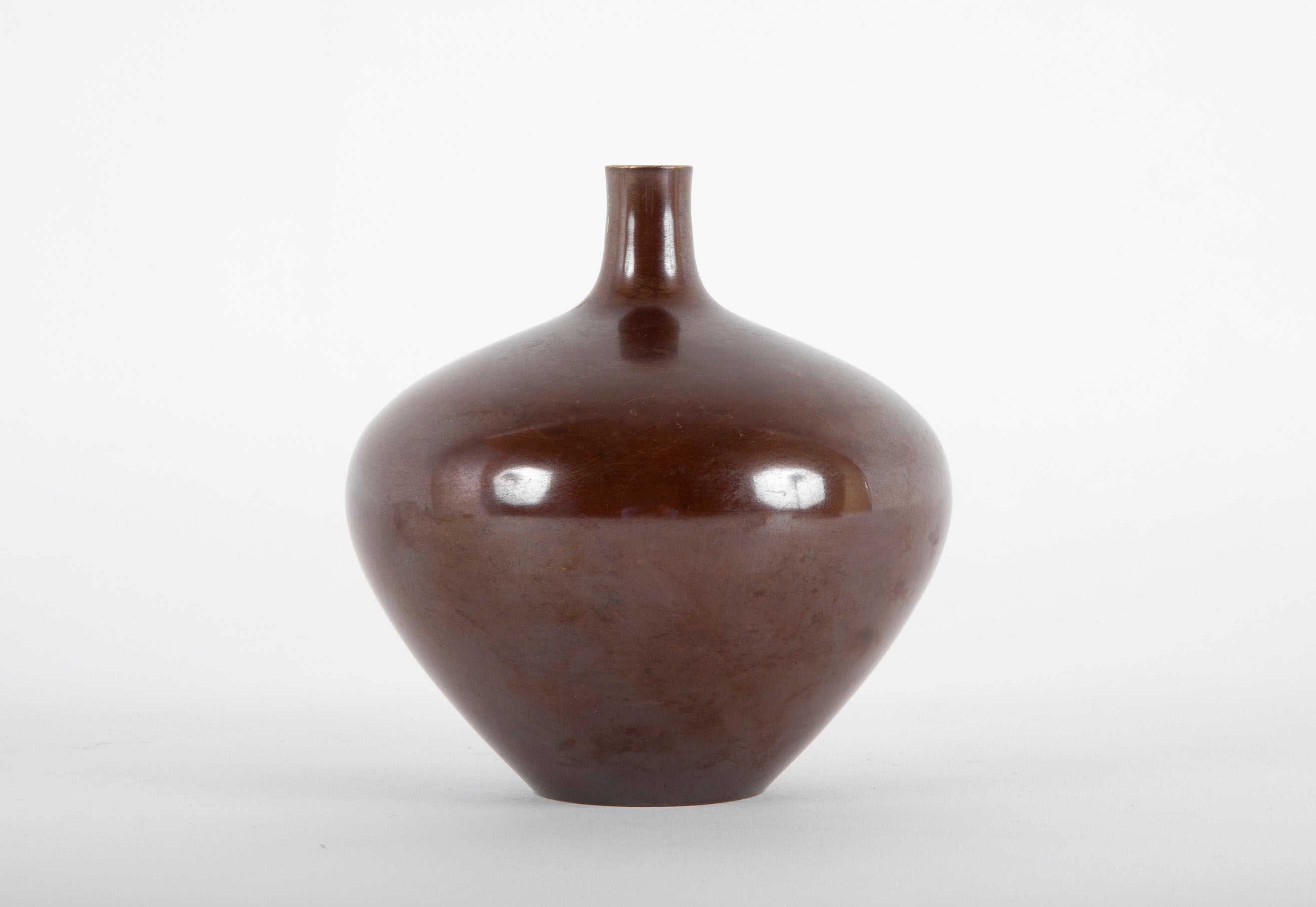 Bulbous Form Bronze Vase Attributed to Hasegawa Yoshihisa