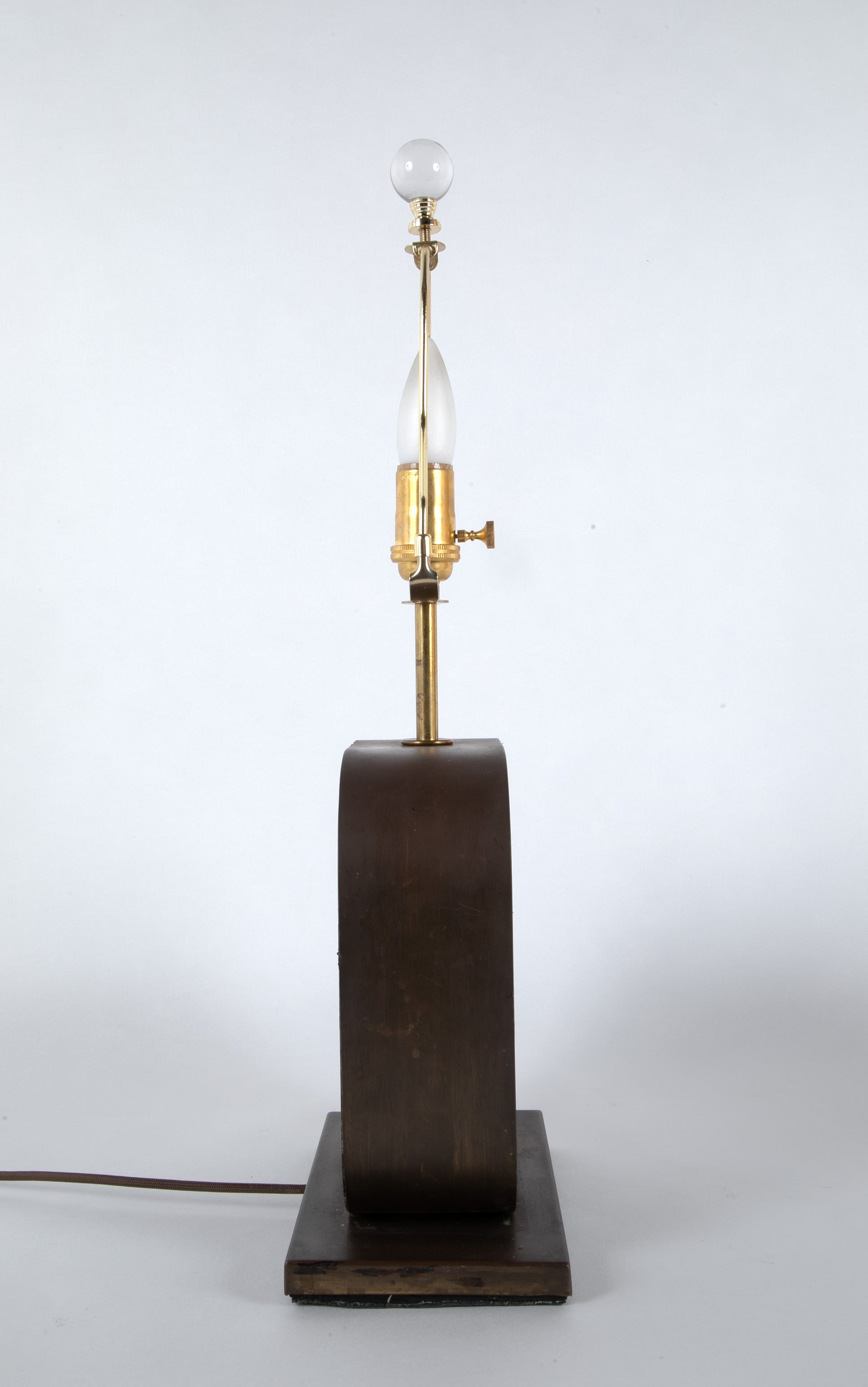 A Metal & Black Painted Plexiglass Square Lamp by Philippe Jean