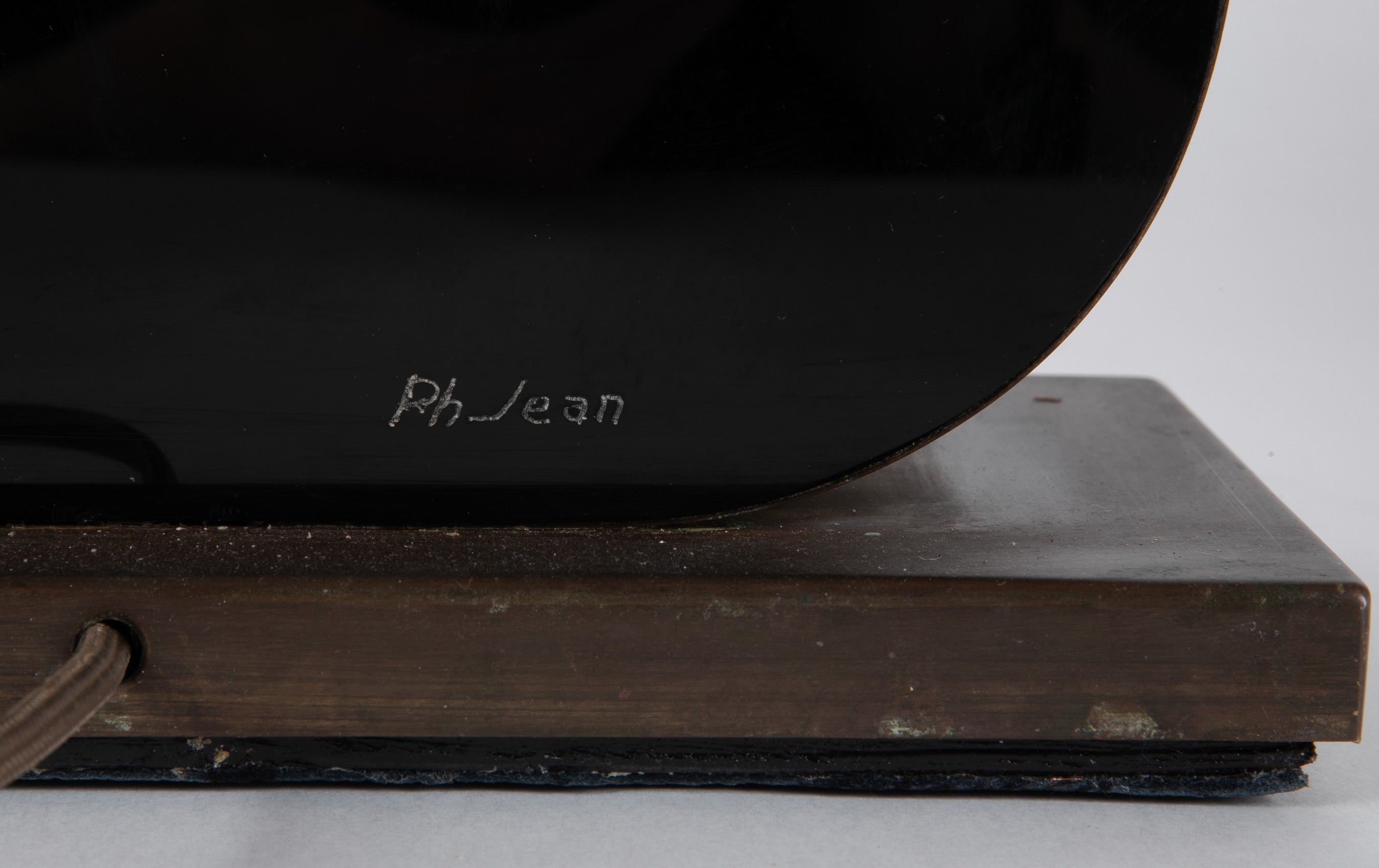 A Metal & Black Painted Plexiglass Square Lamp by Philippe Jean