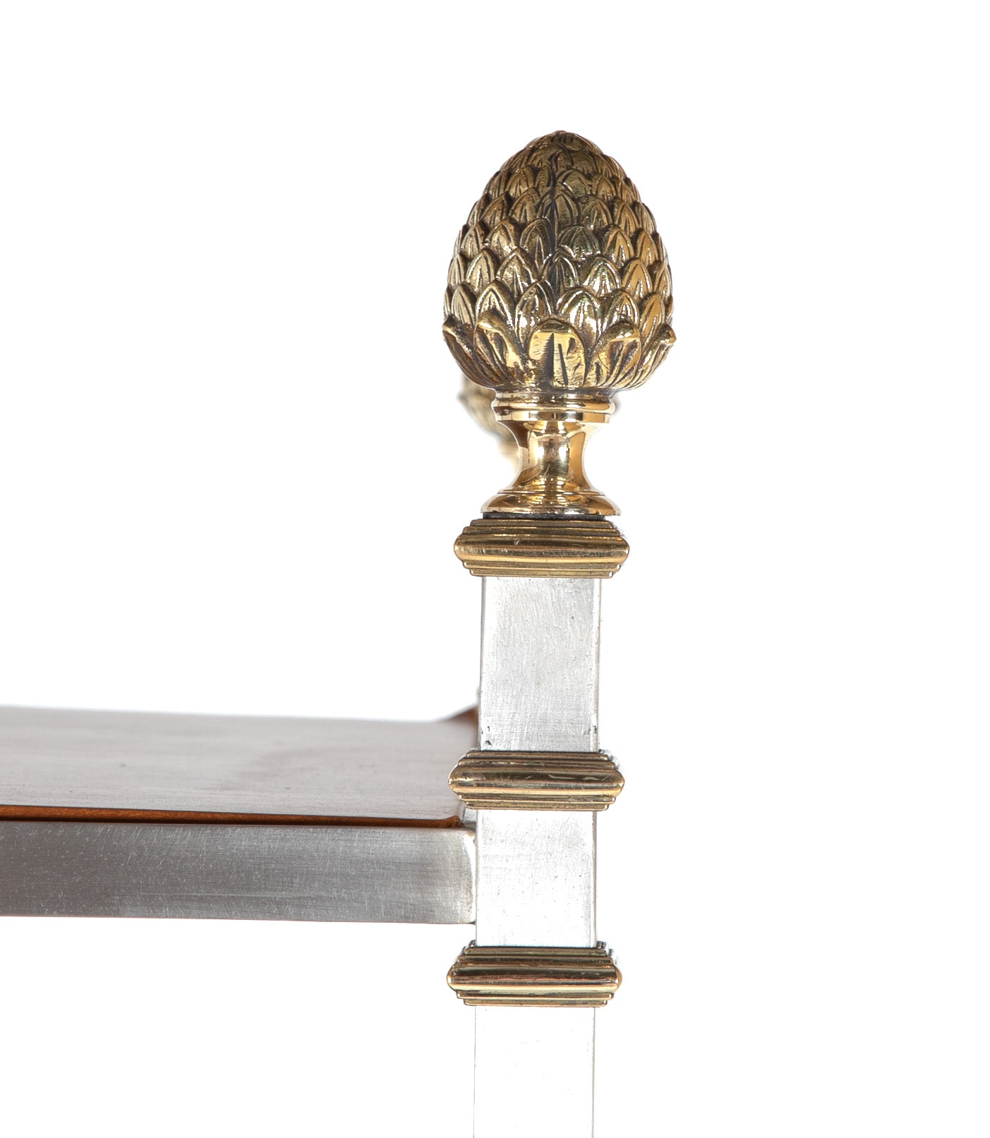 Seven Tier Gilt Metal & Metal Etagere with Leather Shelves - Priced Individually