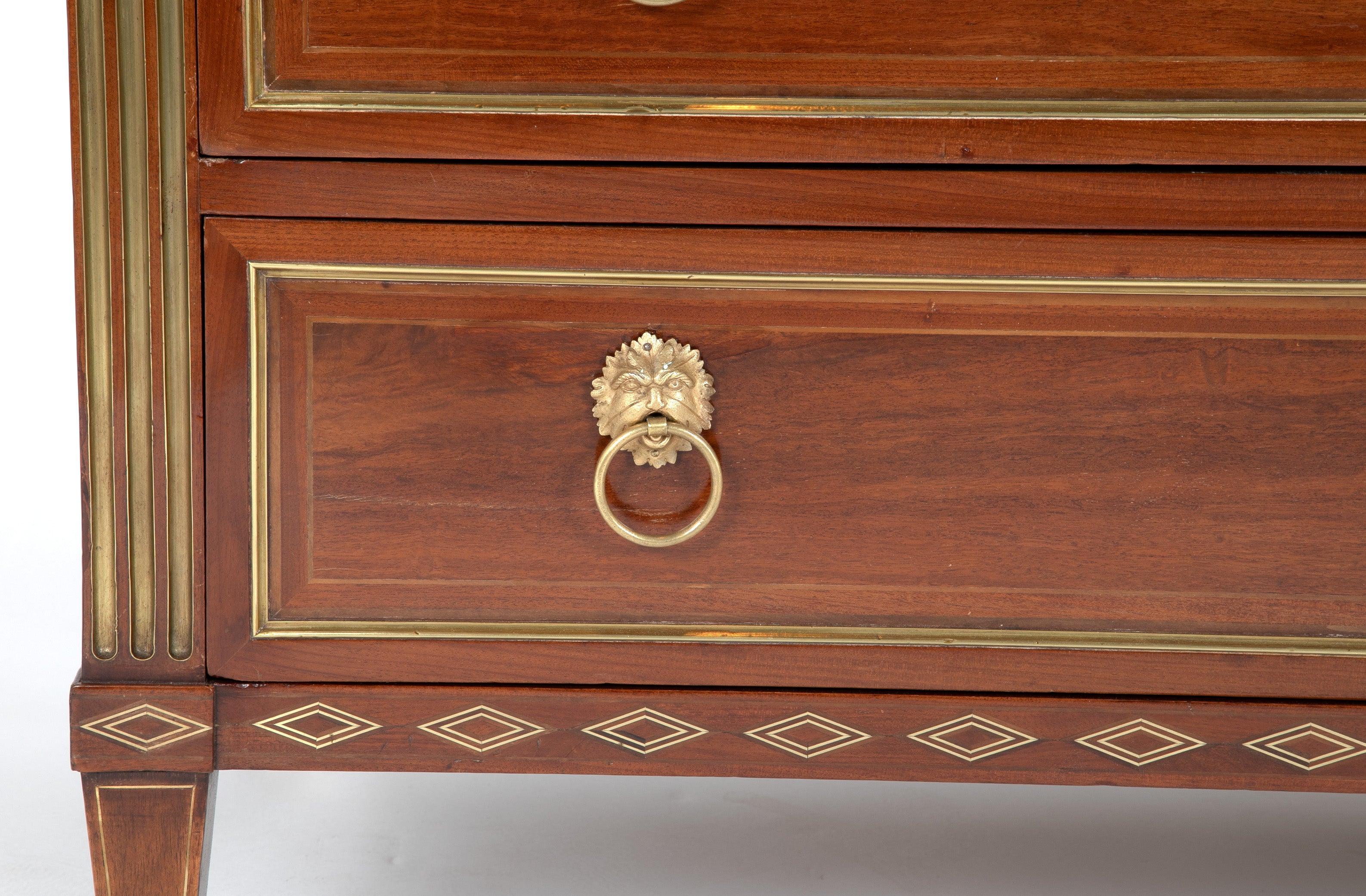 Late Louis XVI Three Drawer Mahogany Commode