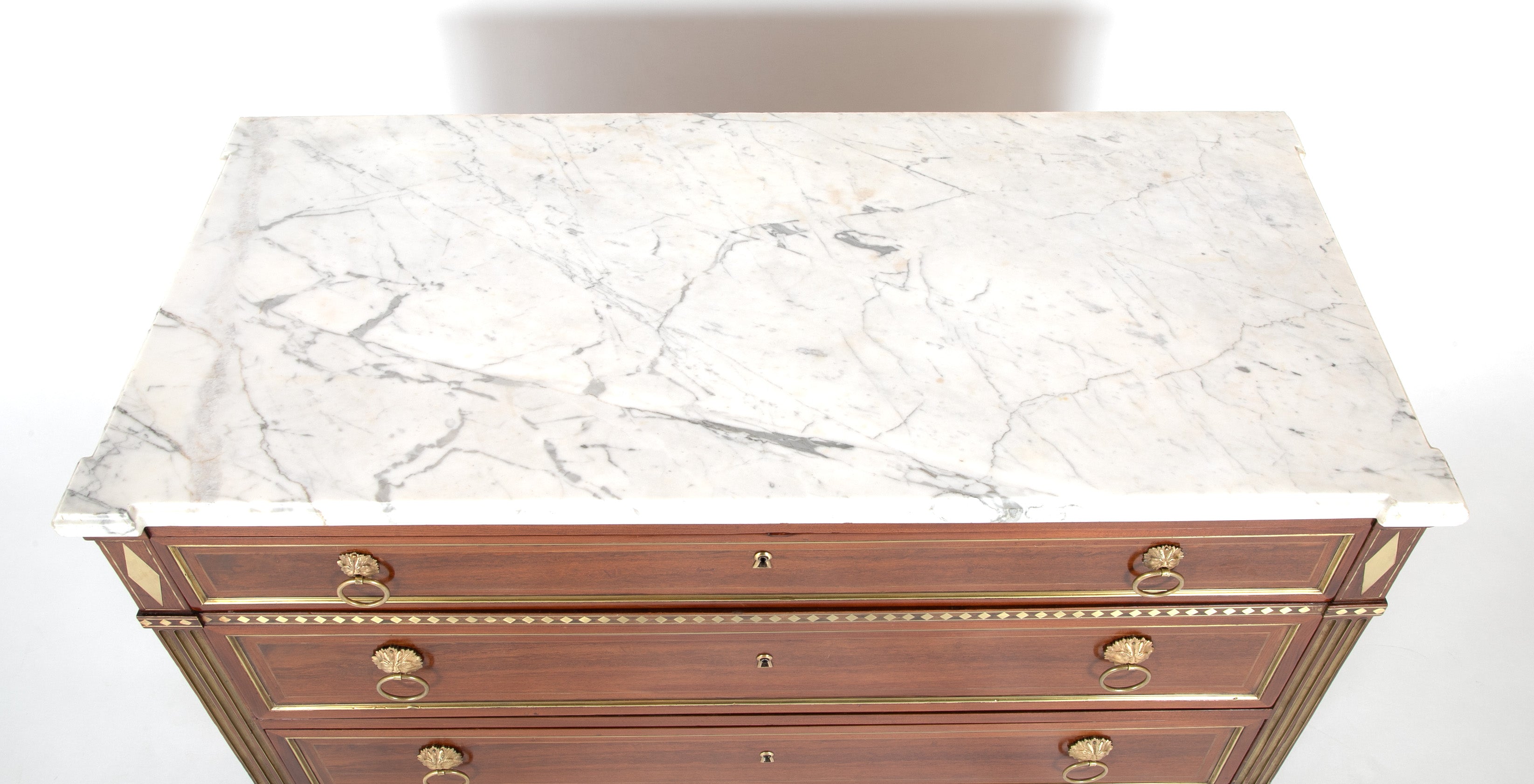 Late Louis XVI Three Drawer Mahogany Commode
