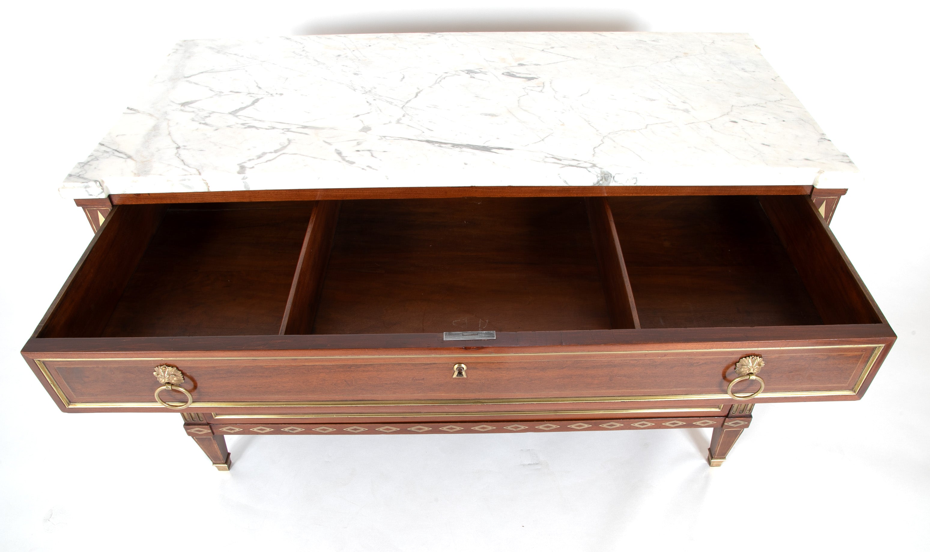 Late Louis XVI Three Drawer Mahogany Commode