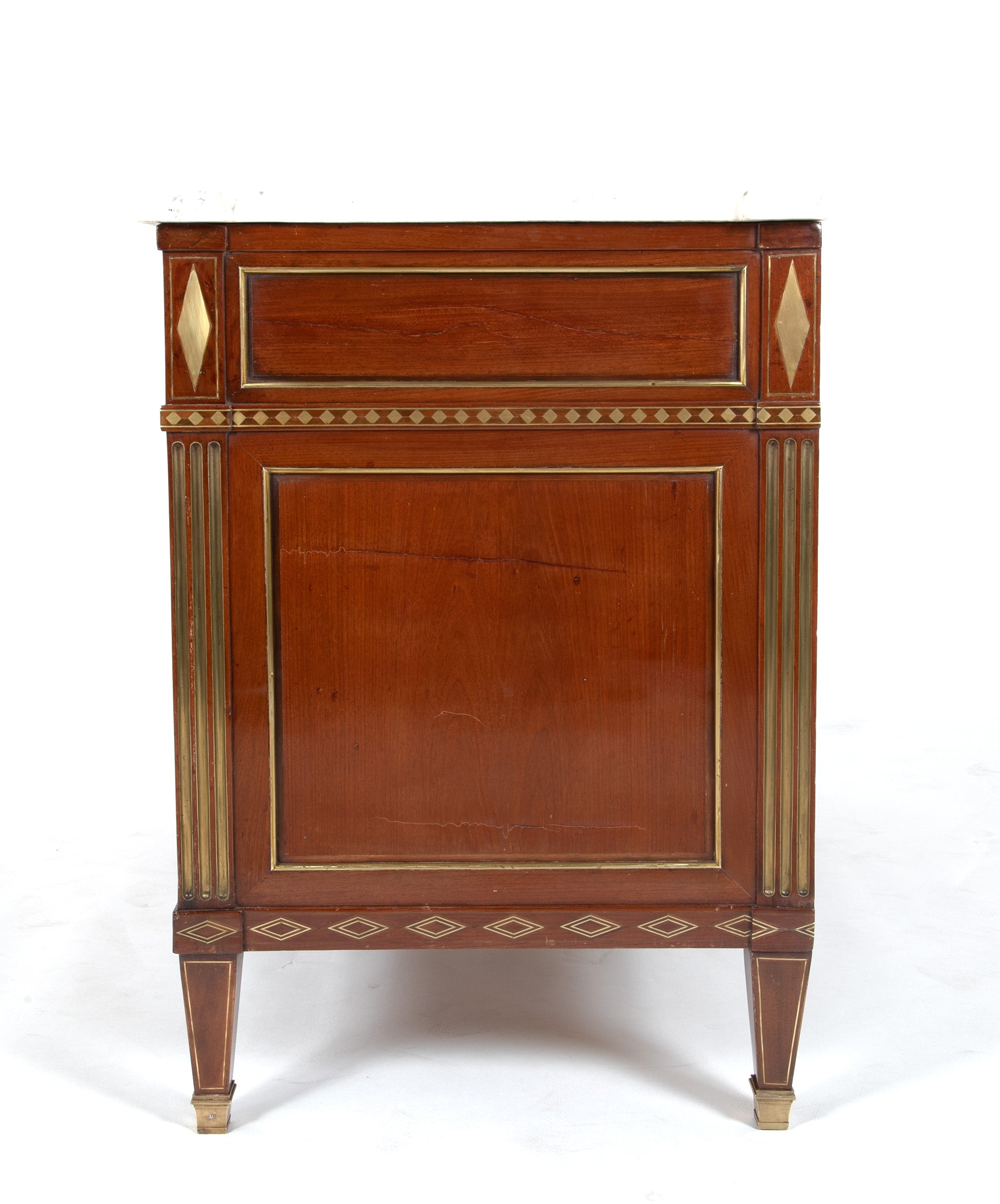Late Louis XVI Three Drawer Mahogany Commode