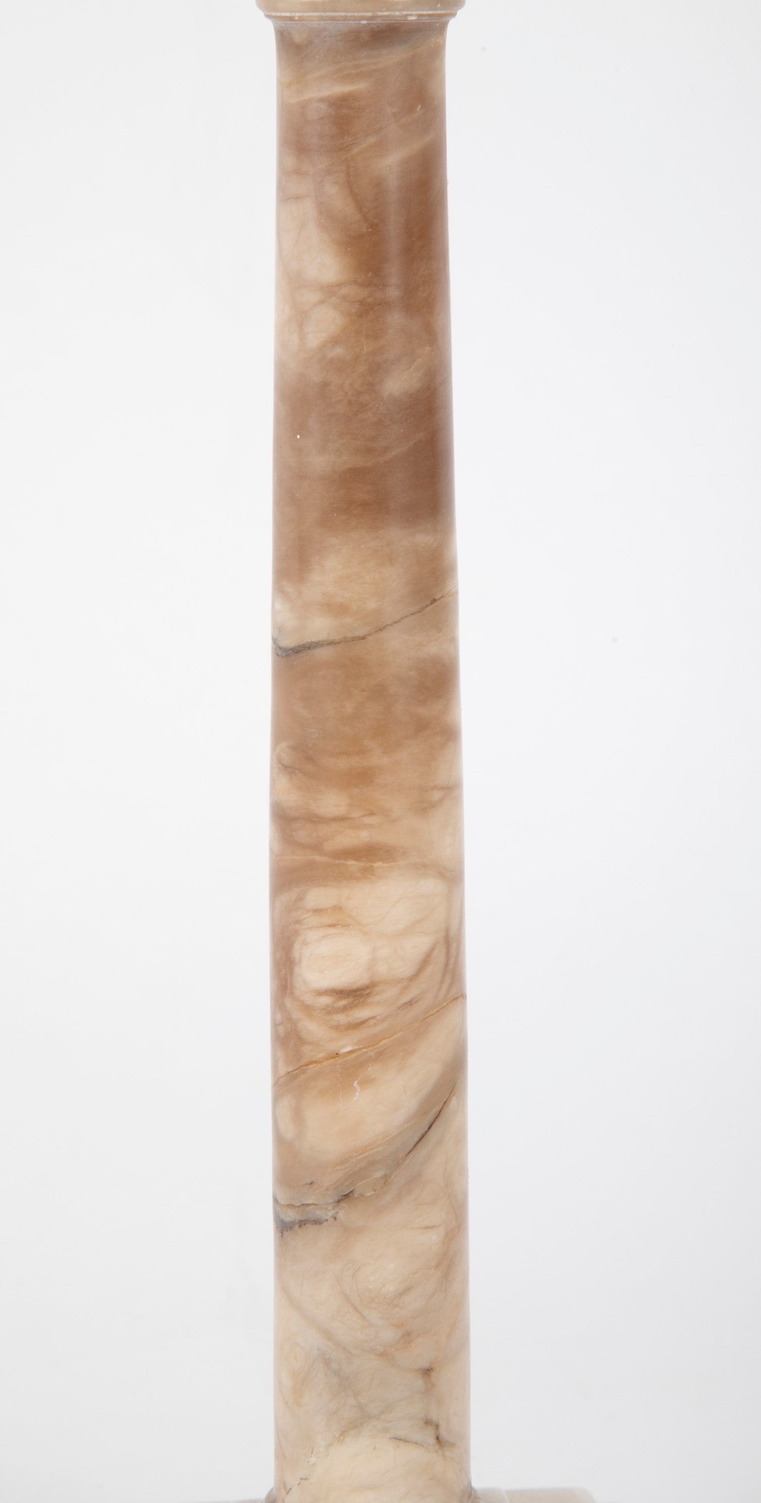 Pair of Grand Tour Marble Columns with Agate Finials