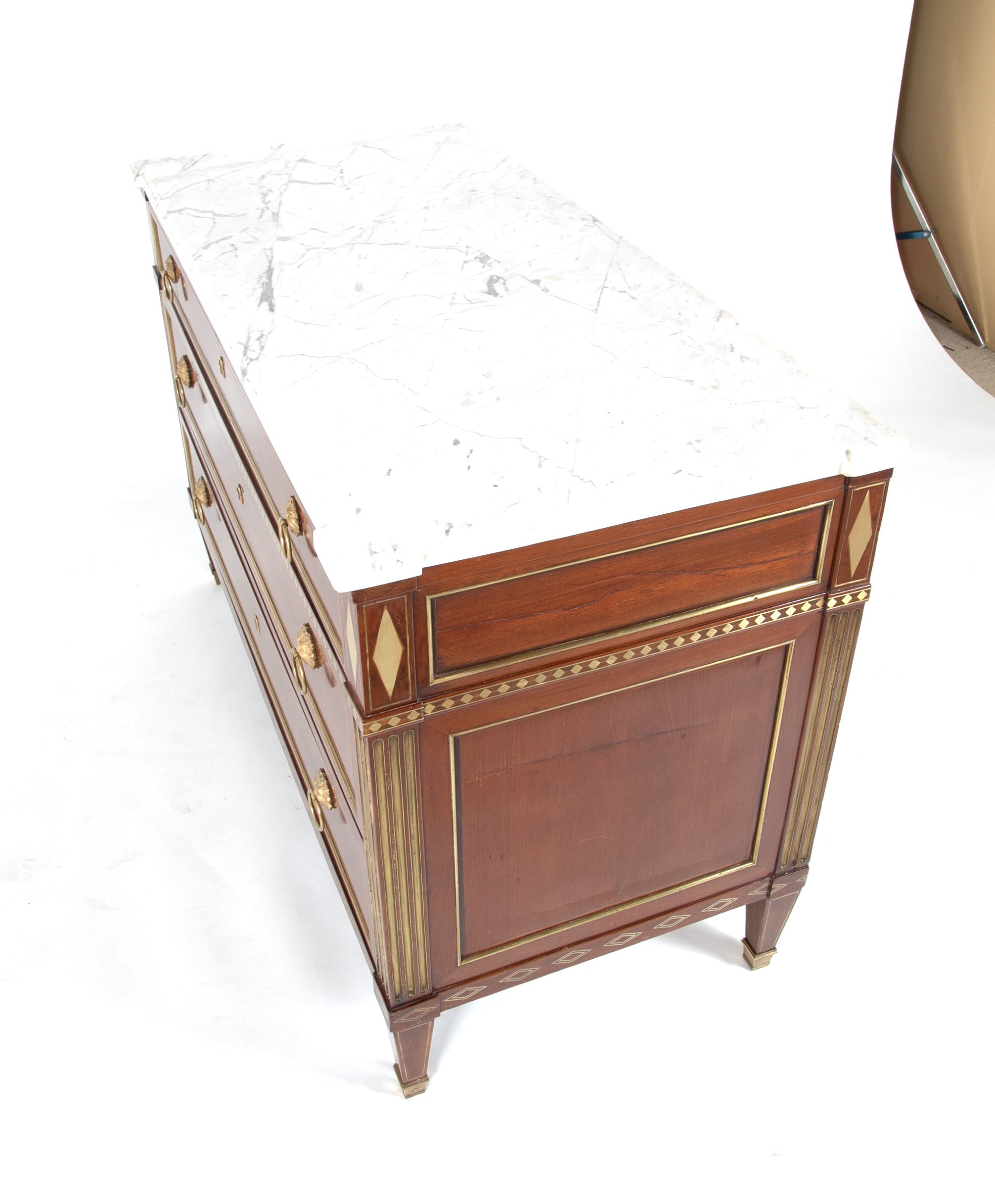 Late Louis XVI Three Drawer Mahogany Commode