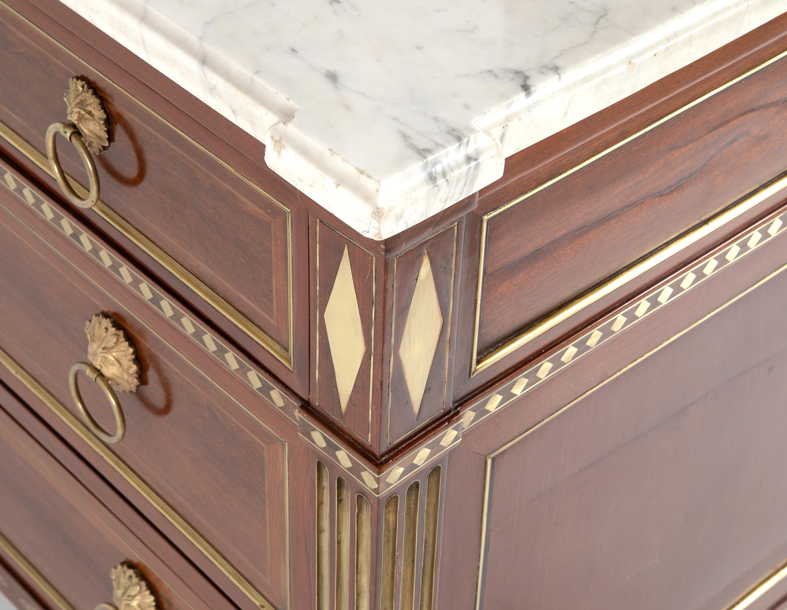 Late Louis XVI Three Drawer Mahogany Commode
