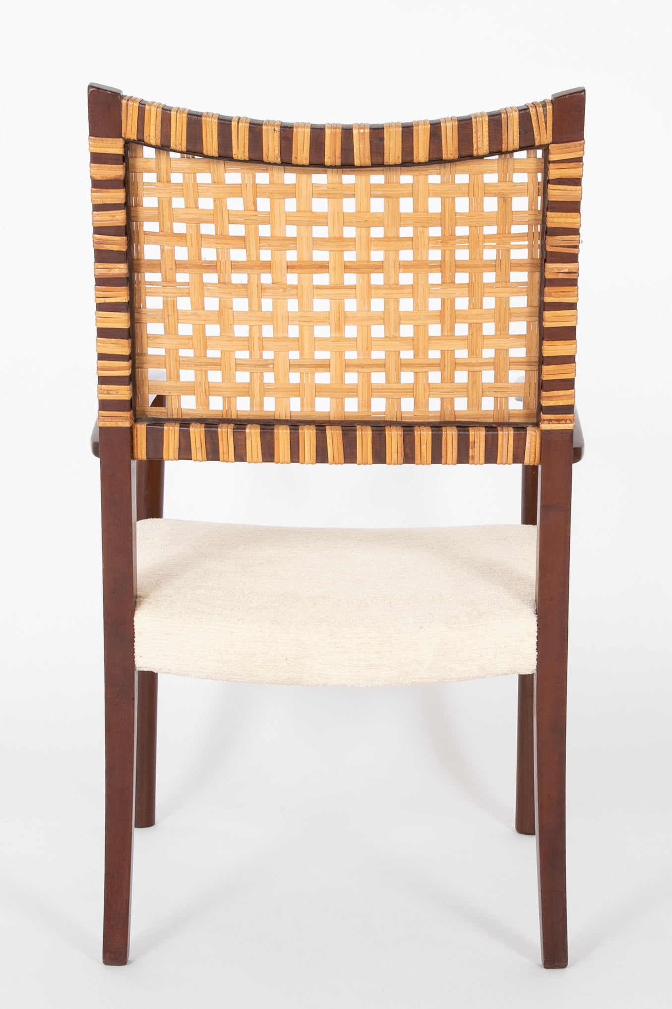 Pair of Open Arm Chairs with Caned Backs by Adolfo Foltas