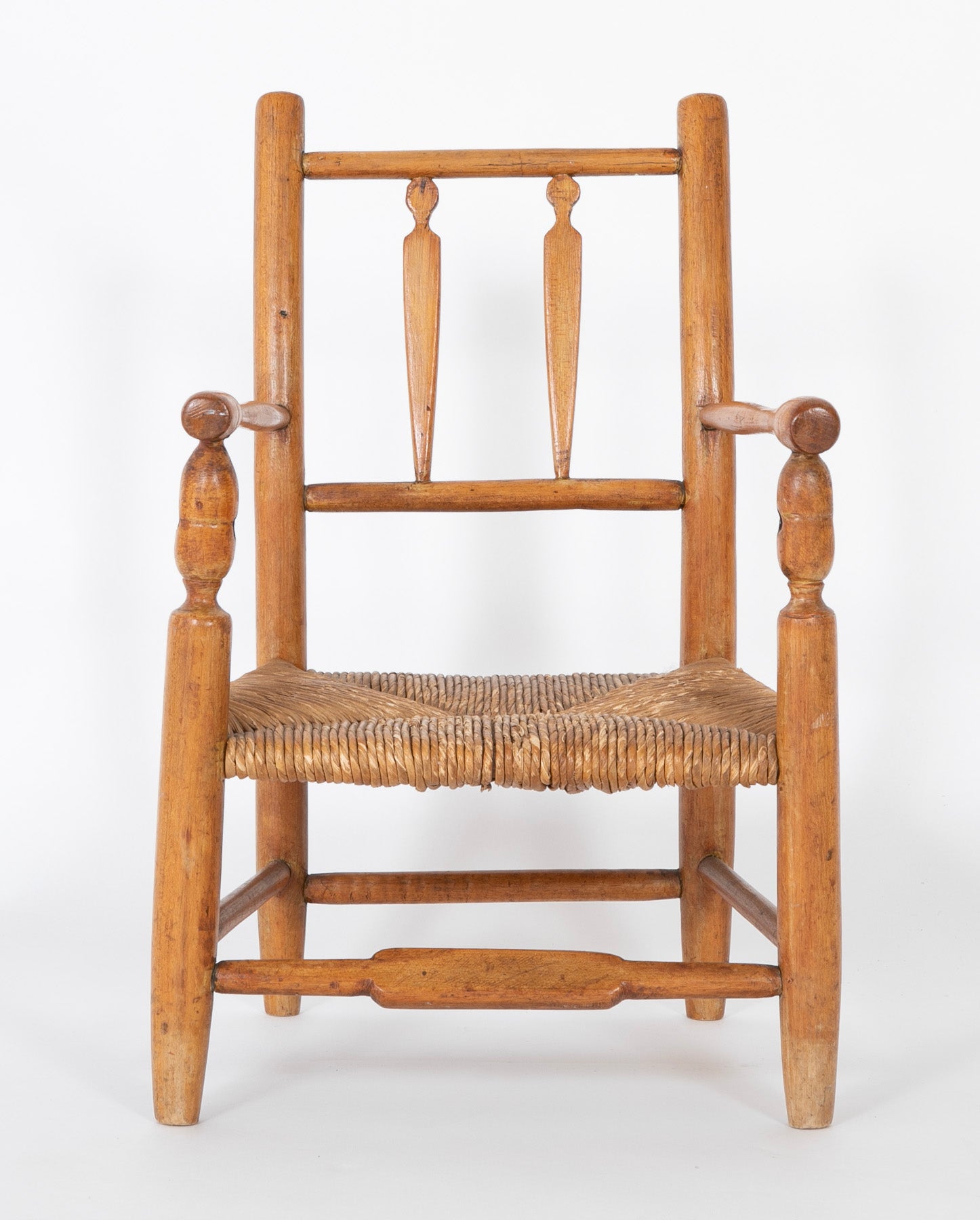 American Child's Chair of Various Woods with Rush Seat