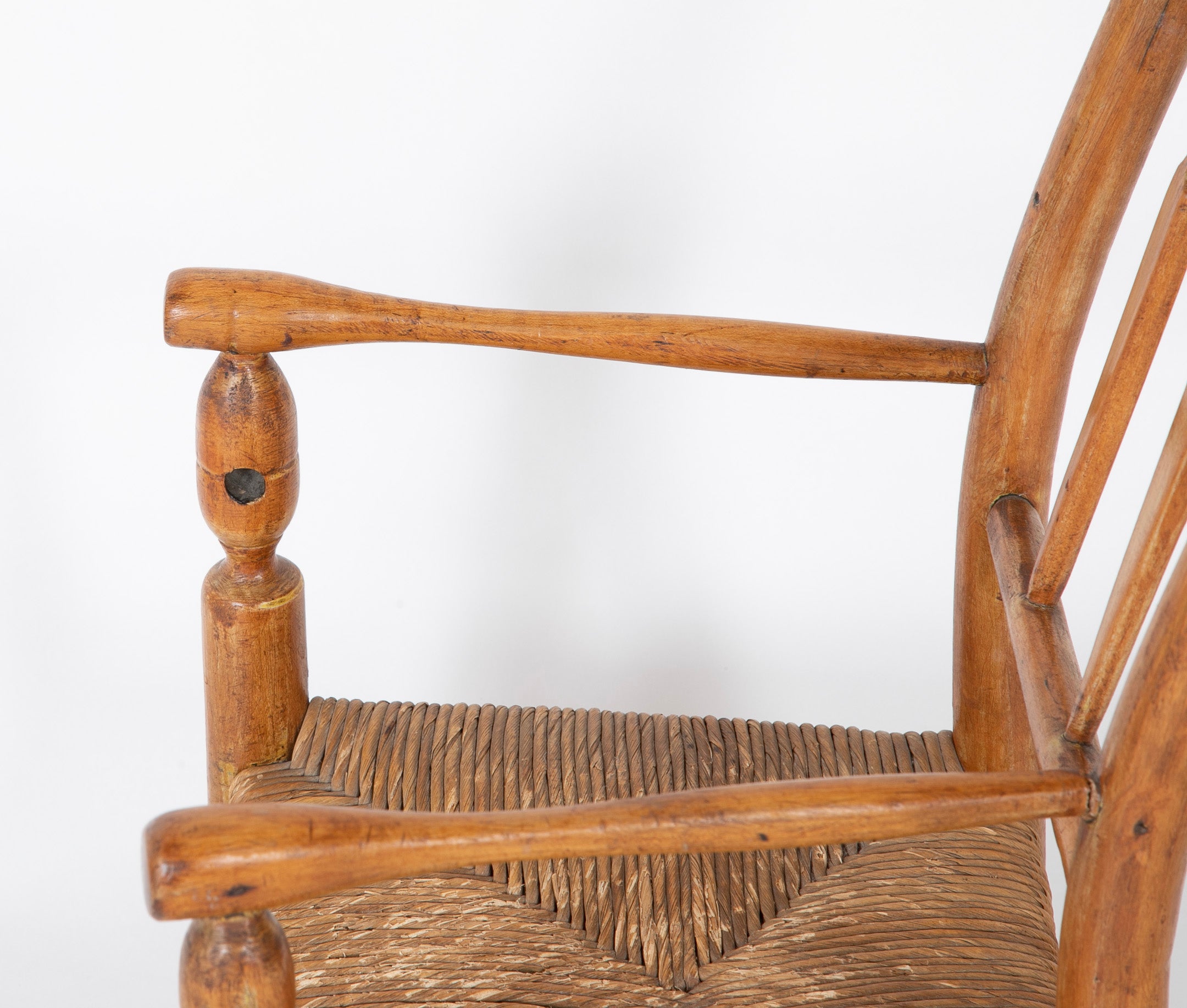 American Child's Chair of Various Woods with Rush Seat