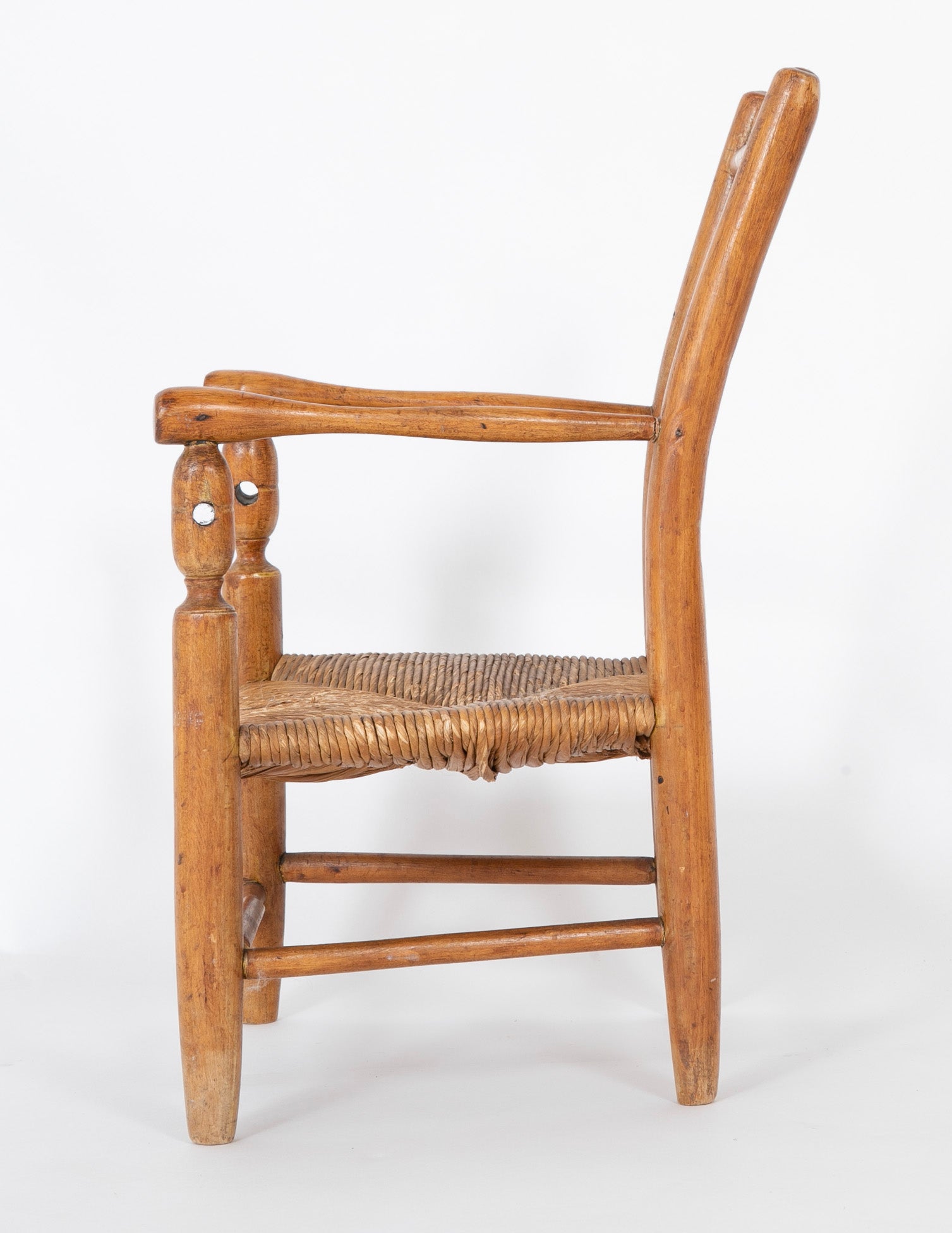 American Child's Chair of Various Woods with Rush Seat