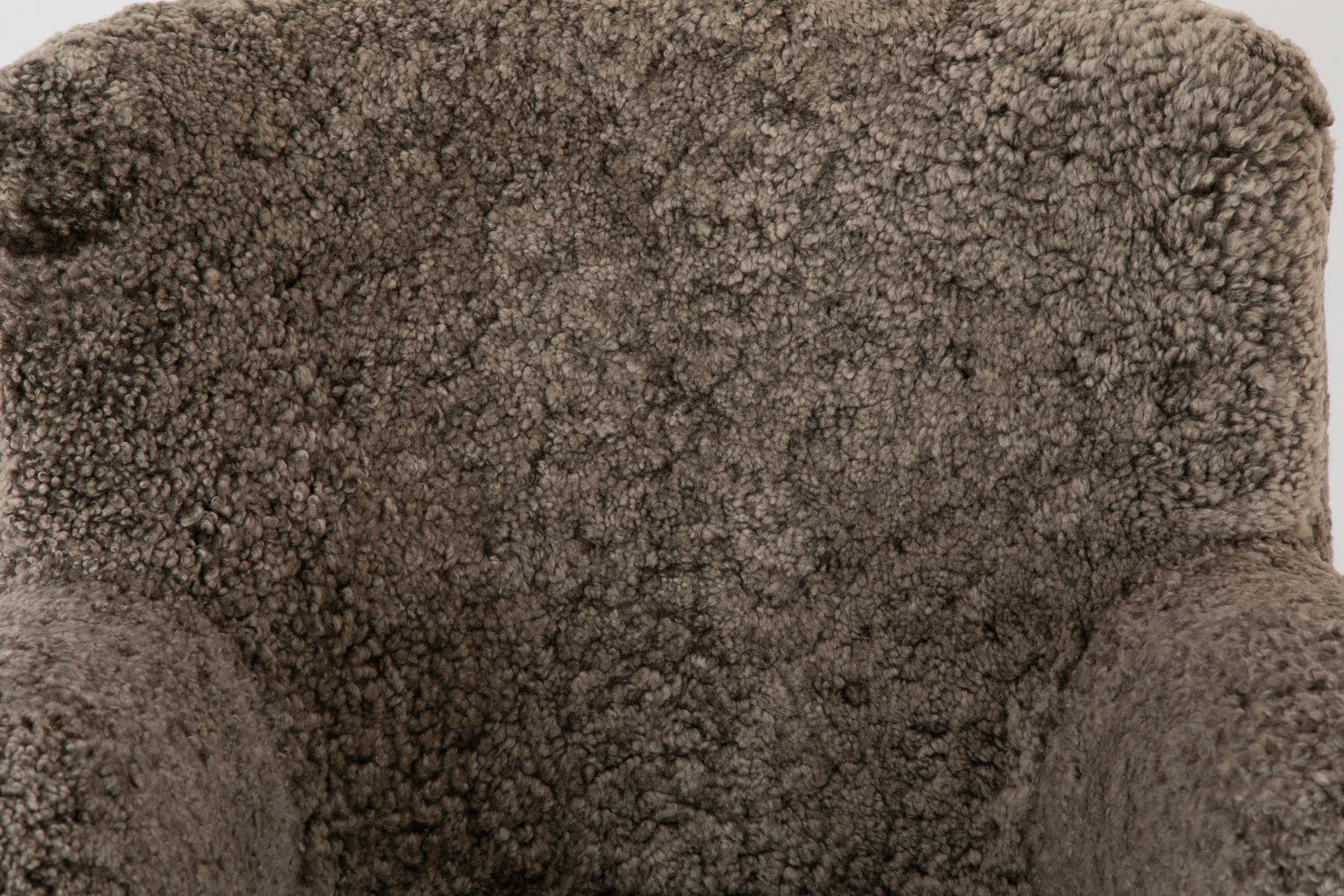 Danish Armchair Upholstered in Gray Lambswool with Beech Legs