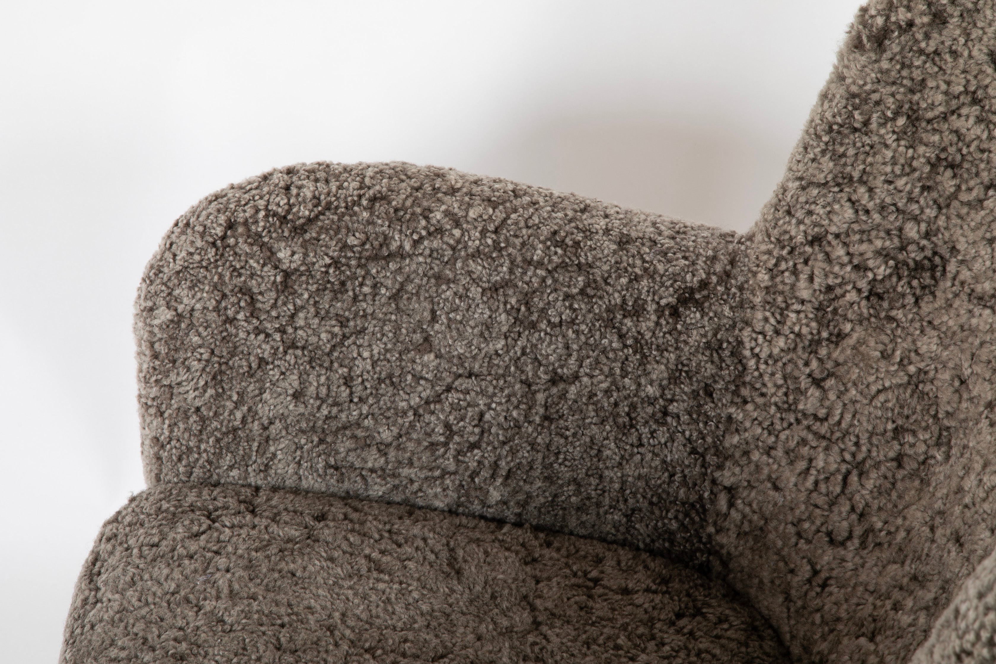 Danish Armchair Upholstered in Gray Lambswool with Beech Legs