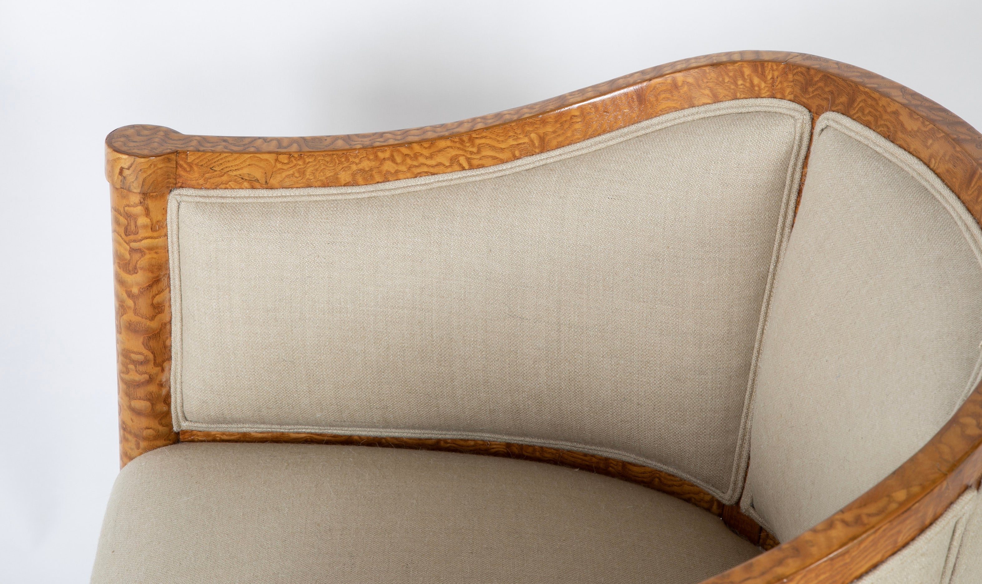 20th Century Baltic Bergere in Burr Ash