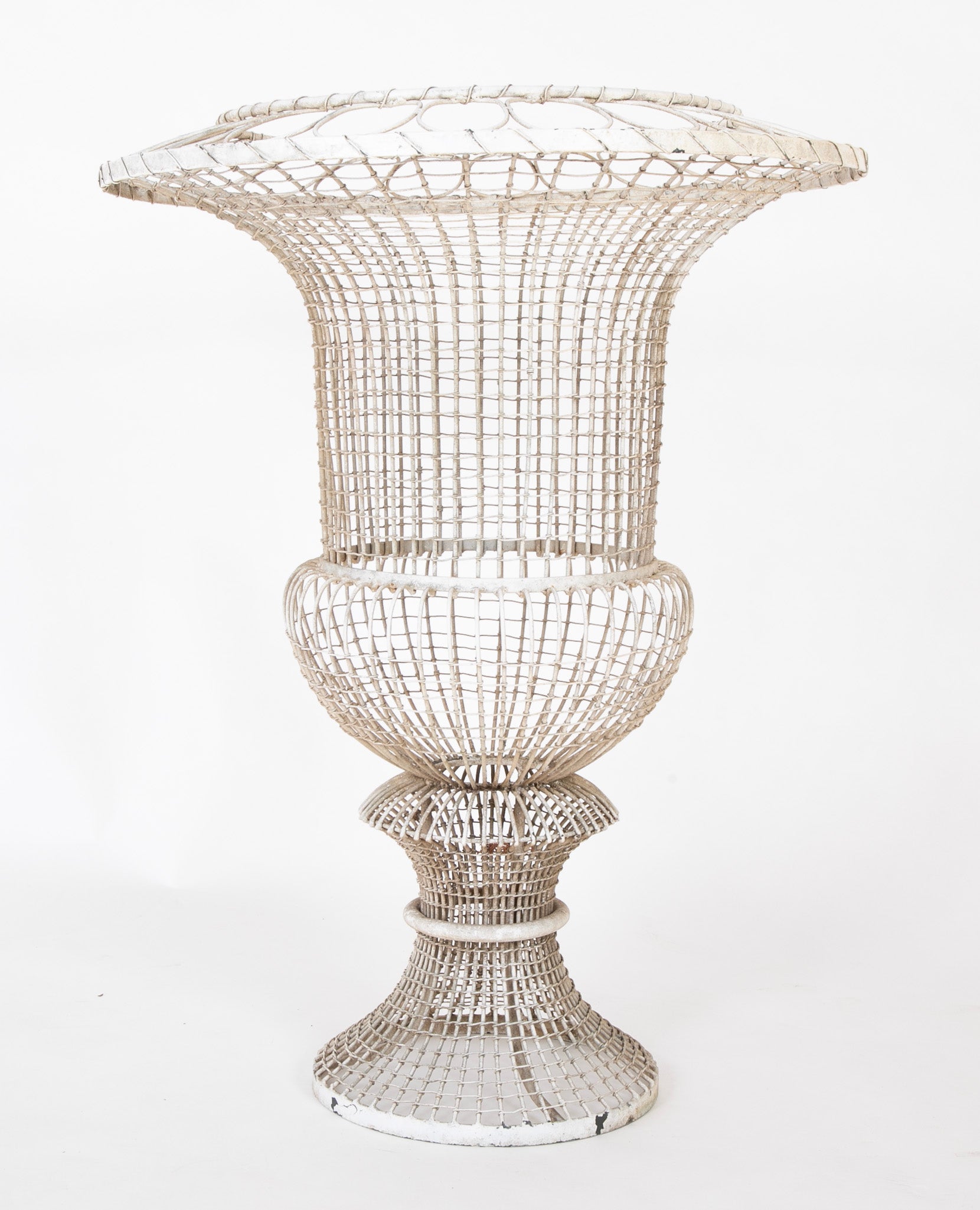 Fabulous Pair of French Urn Form Wire Planters
