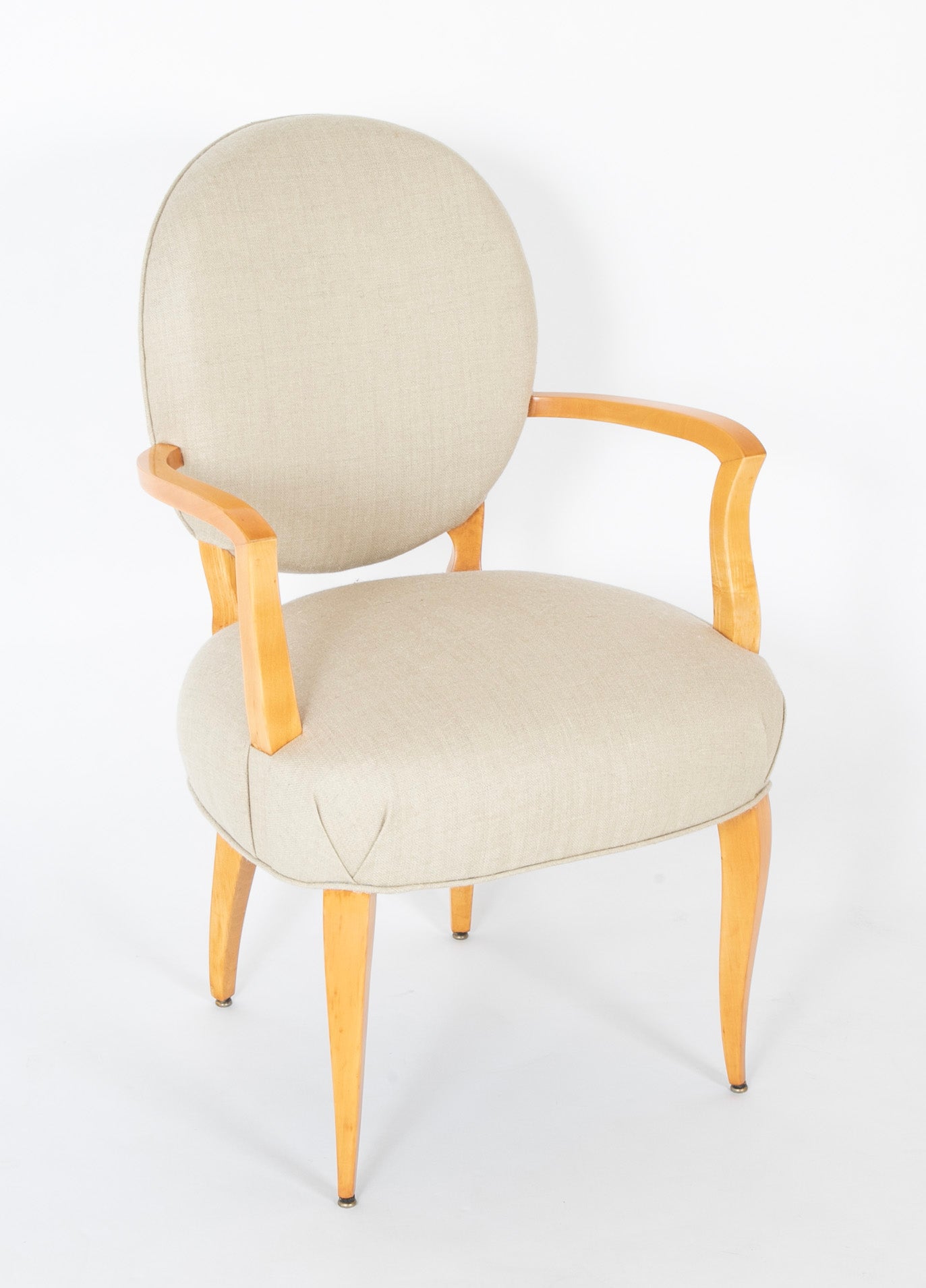 Pair of Sycamore Open Armchairs Attributed to Raphael Raffel