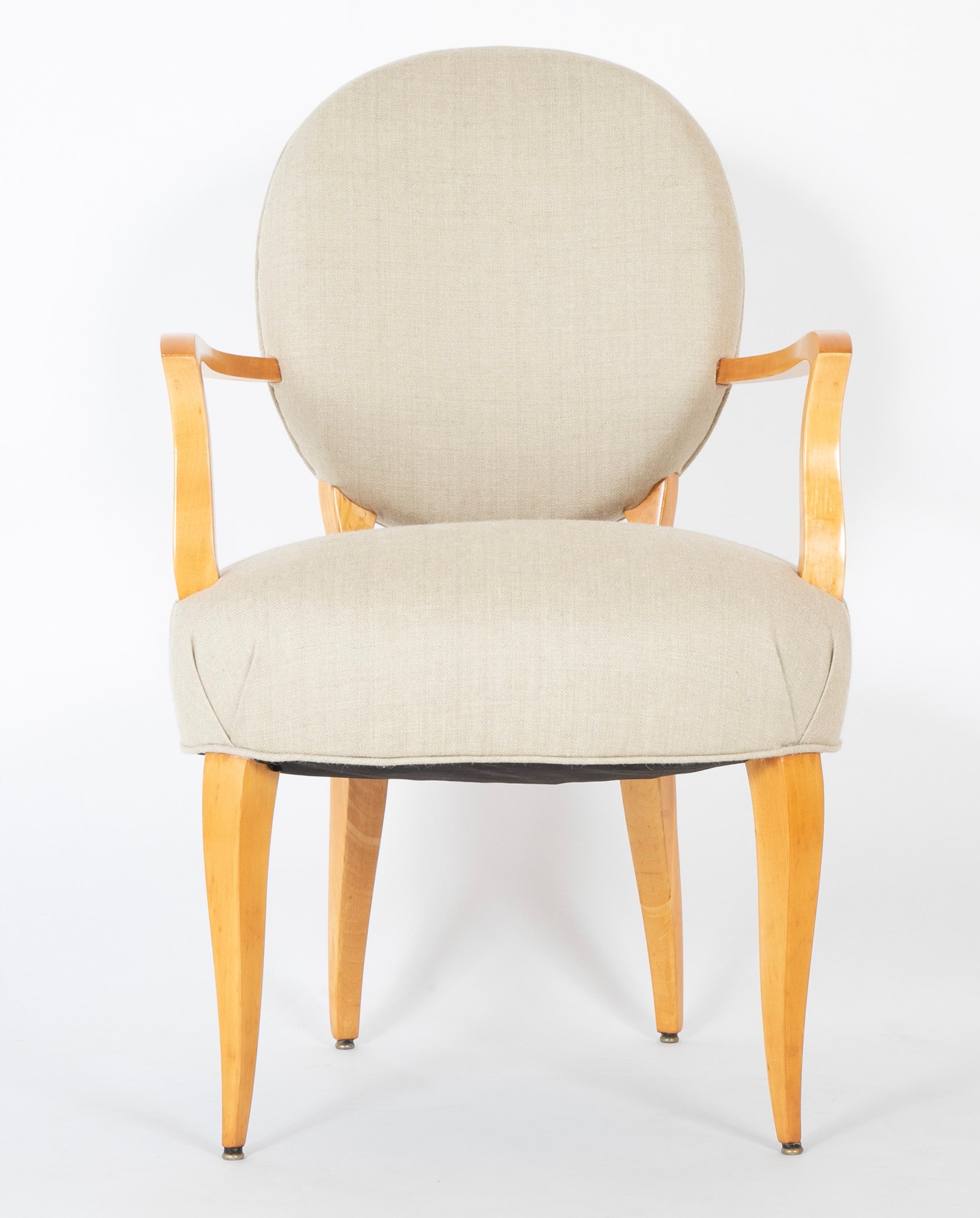 Pair of Sycamore Open Armchairs Attributed to Raphael Raffel