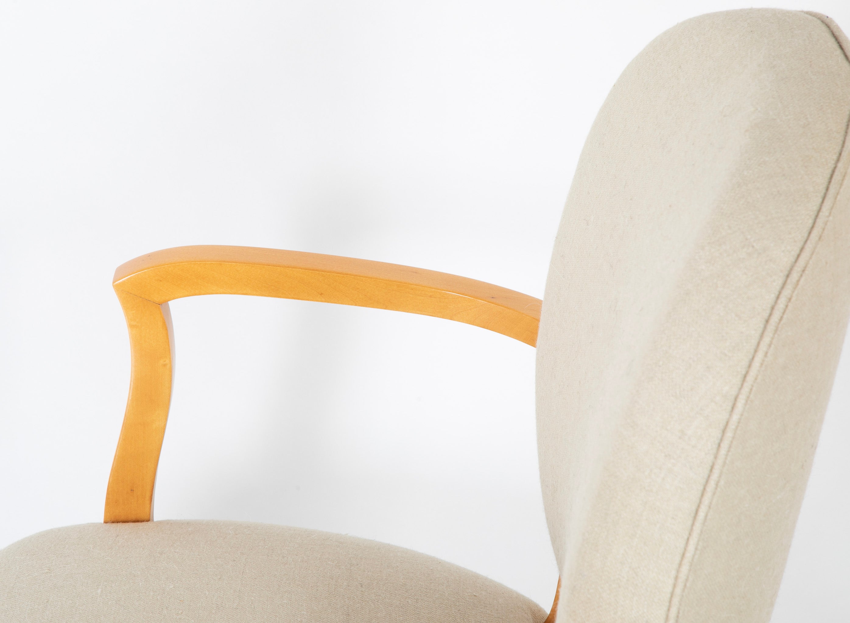 Pair of Sycamore Open Armchairs Attributed to Raphael Raffel