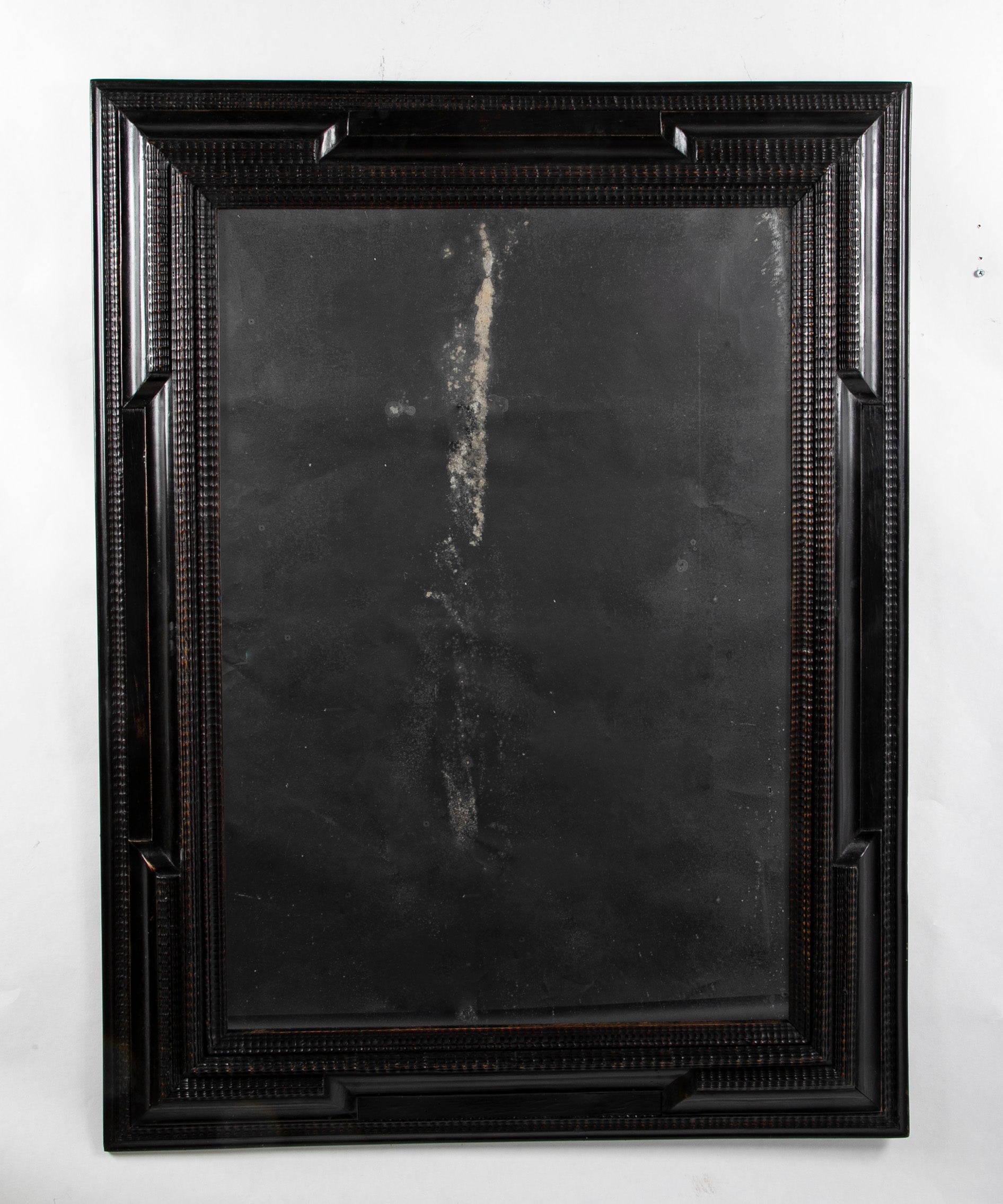 Late 19th Century Ebonized Dutch Ripple Frame Mirror