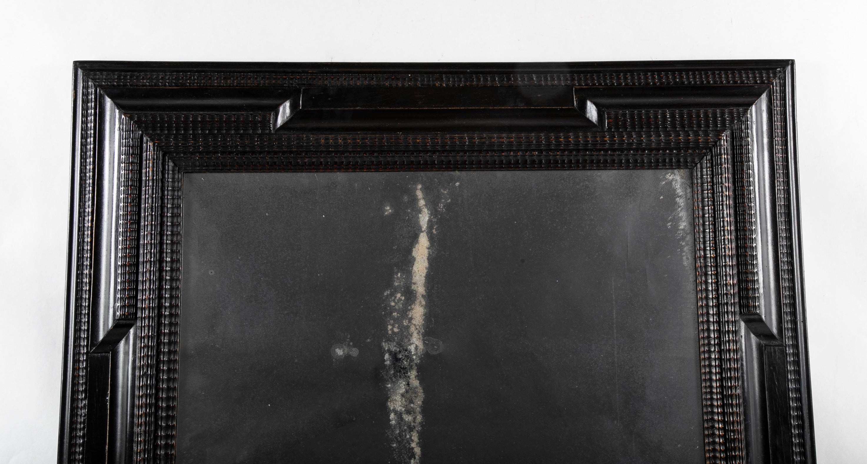 Late 19th Century Ebonized Dutch Ripple Frame Mirror