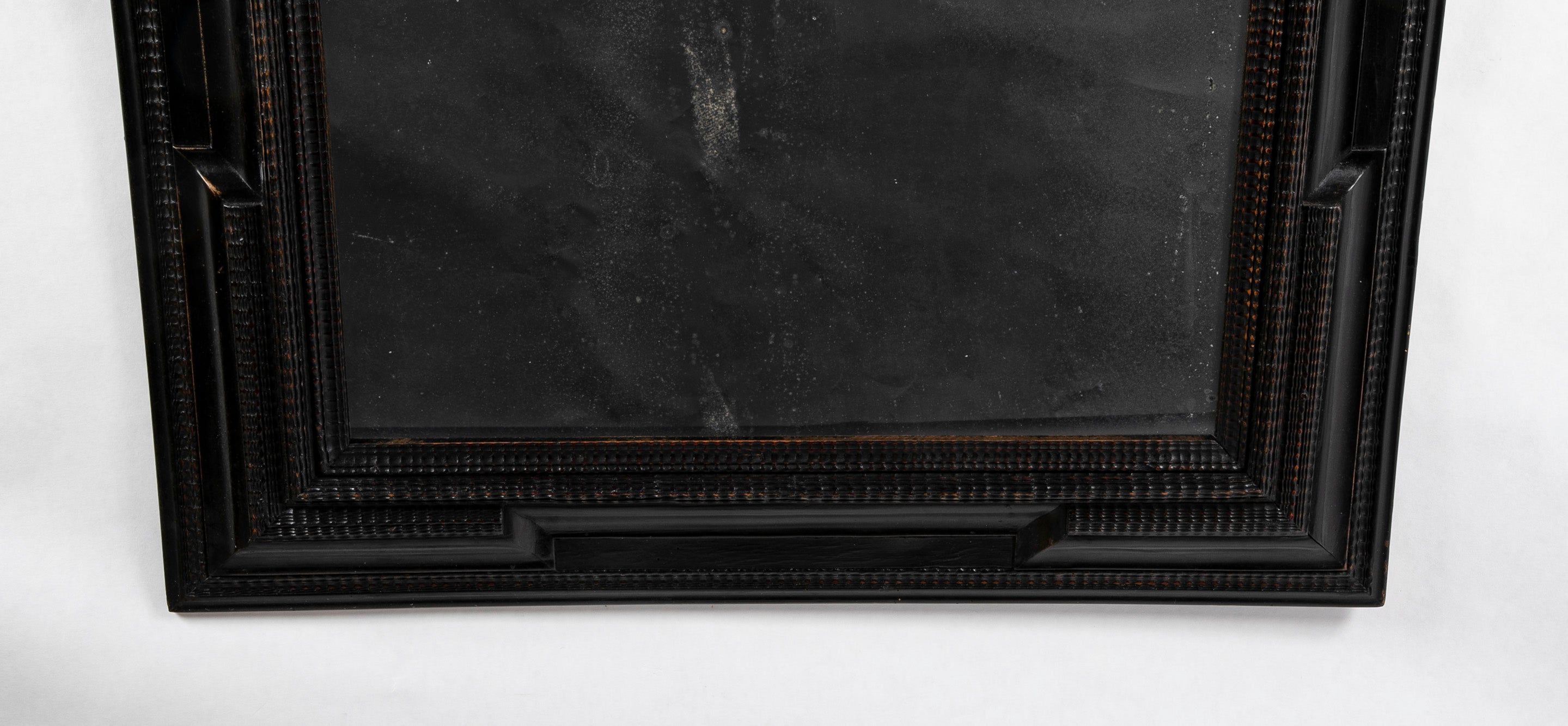 Late 19th Century Ebonized Dutch Ripple Frame Mirror
