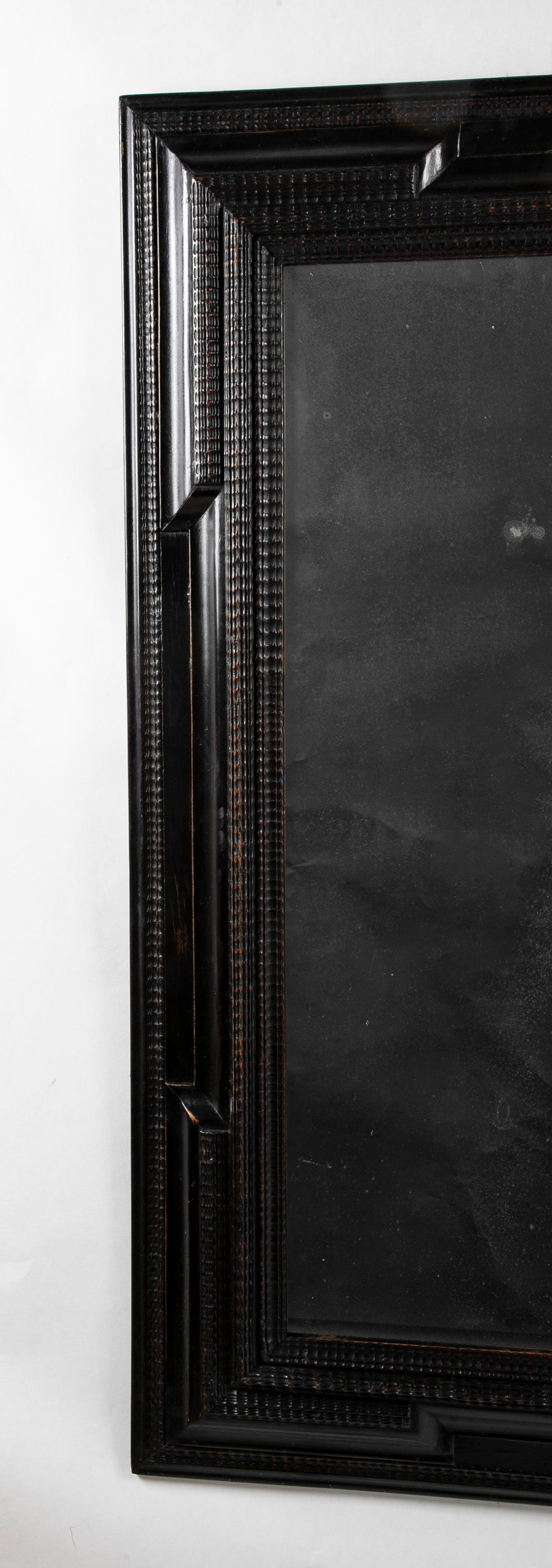 Late 19th Century Ebonized Dutch Ripple Frame Mirror
