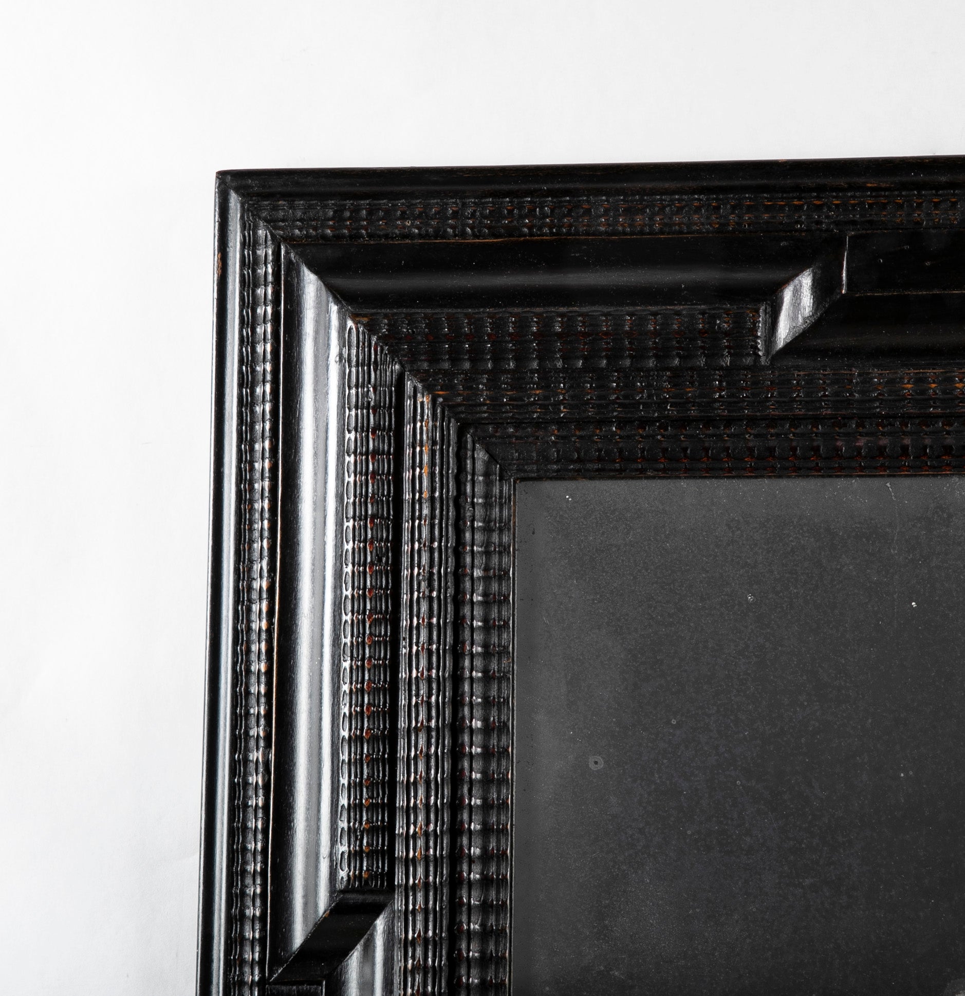 Late 19th Century Ebonized Dutch Ripple Frame Mirror