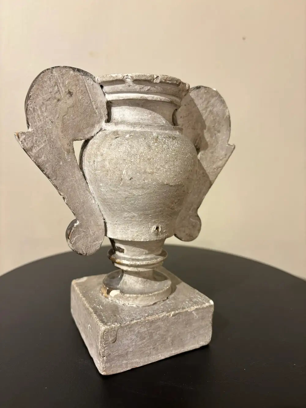 Pair 18th Italian Century Carved Silver Gilt Two Handled Urns