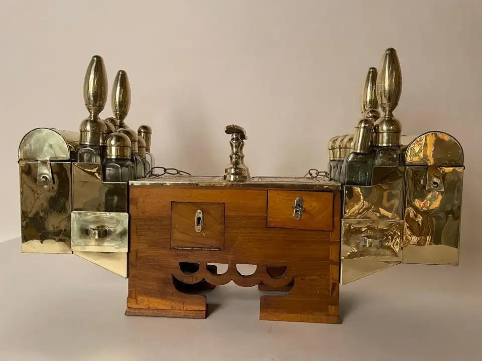 19th Century Turkish Brass Repousse Valet Shoe Shine Decorative Stand