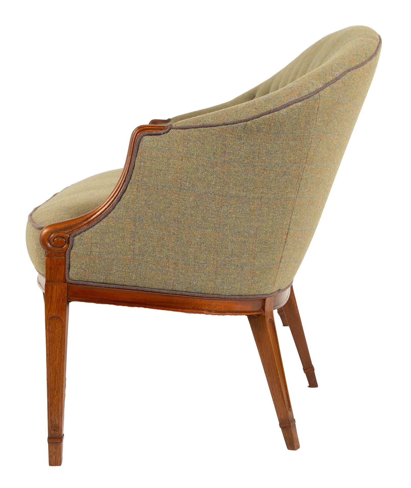 Frits Henningsen Danish Tufted Upholstery and Mahogany Sofa