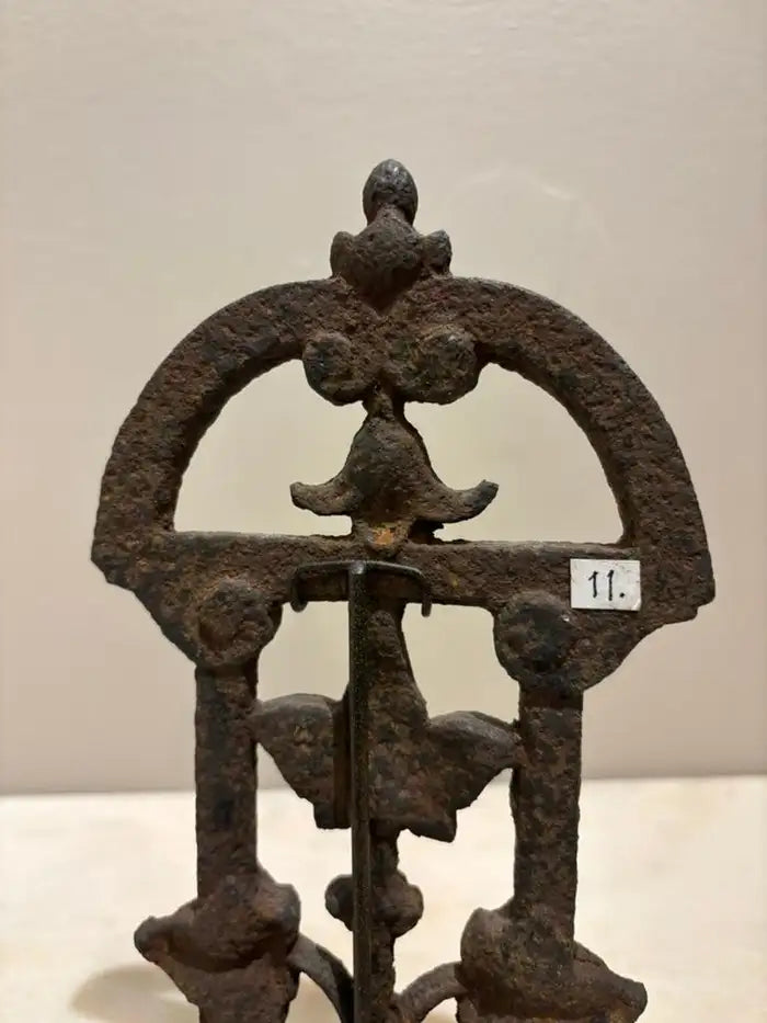 Two 17th Century French Iron Choir Screen Fragments, Mounted on Custom Bases