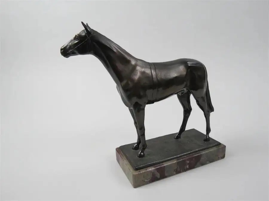 Fine French Bronze Figure of a Horse on Marble Base