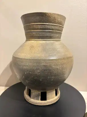 Korean Earthenware Pedestal Vessel, Three Kingdoms Period, 57 BC - 668 AD