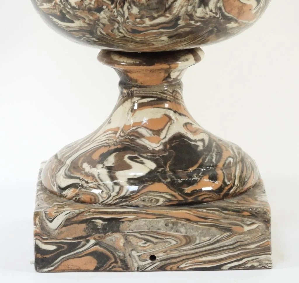 Late 19th Century English Agateware Ceramic Urn