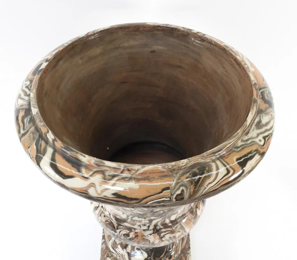 Late 19th Century English Agateware Ceramic Urn