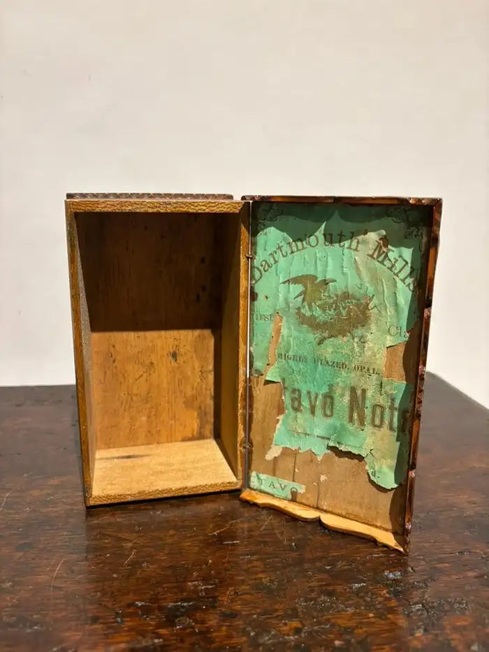 19th Century Folk Art Box with Inlaid Hearts