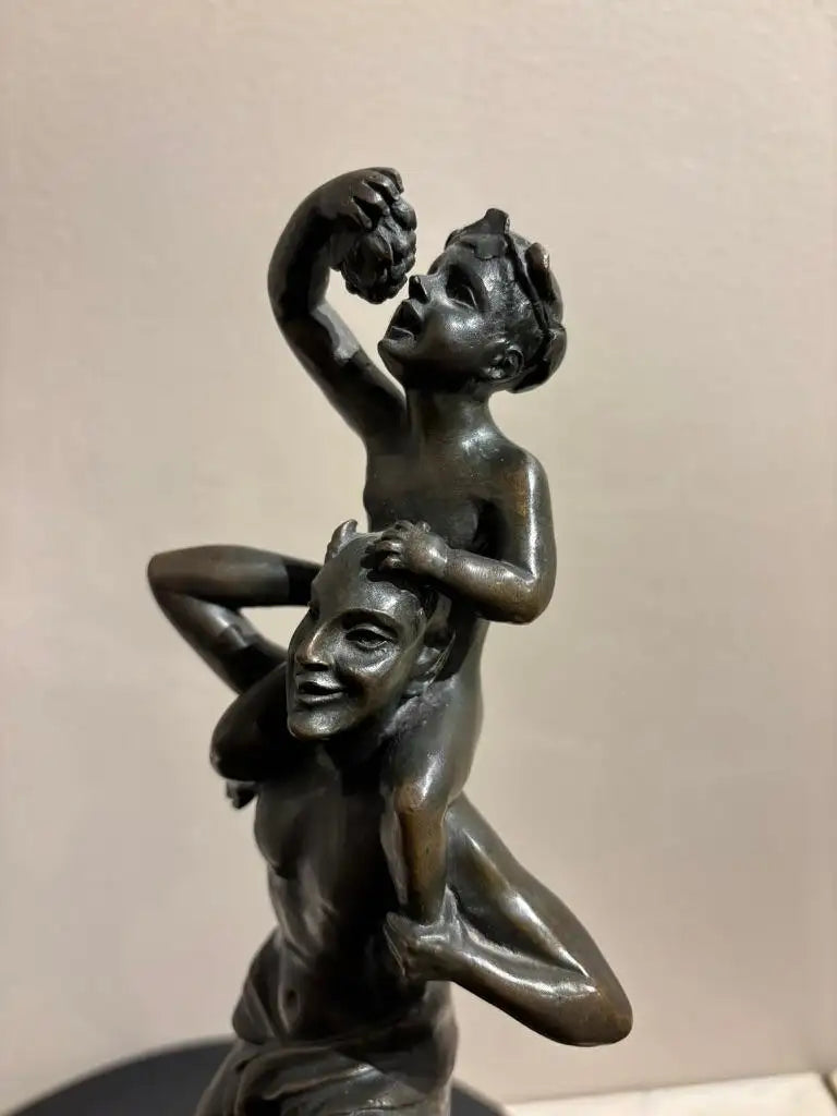 Bronze Satyr Carrying the Young Dionysus by Franz Bergman
